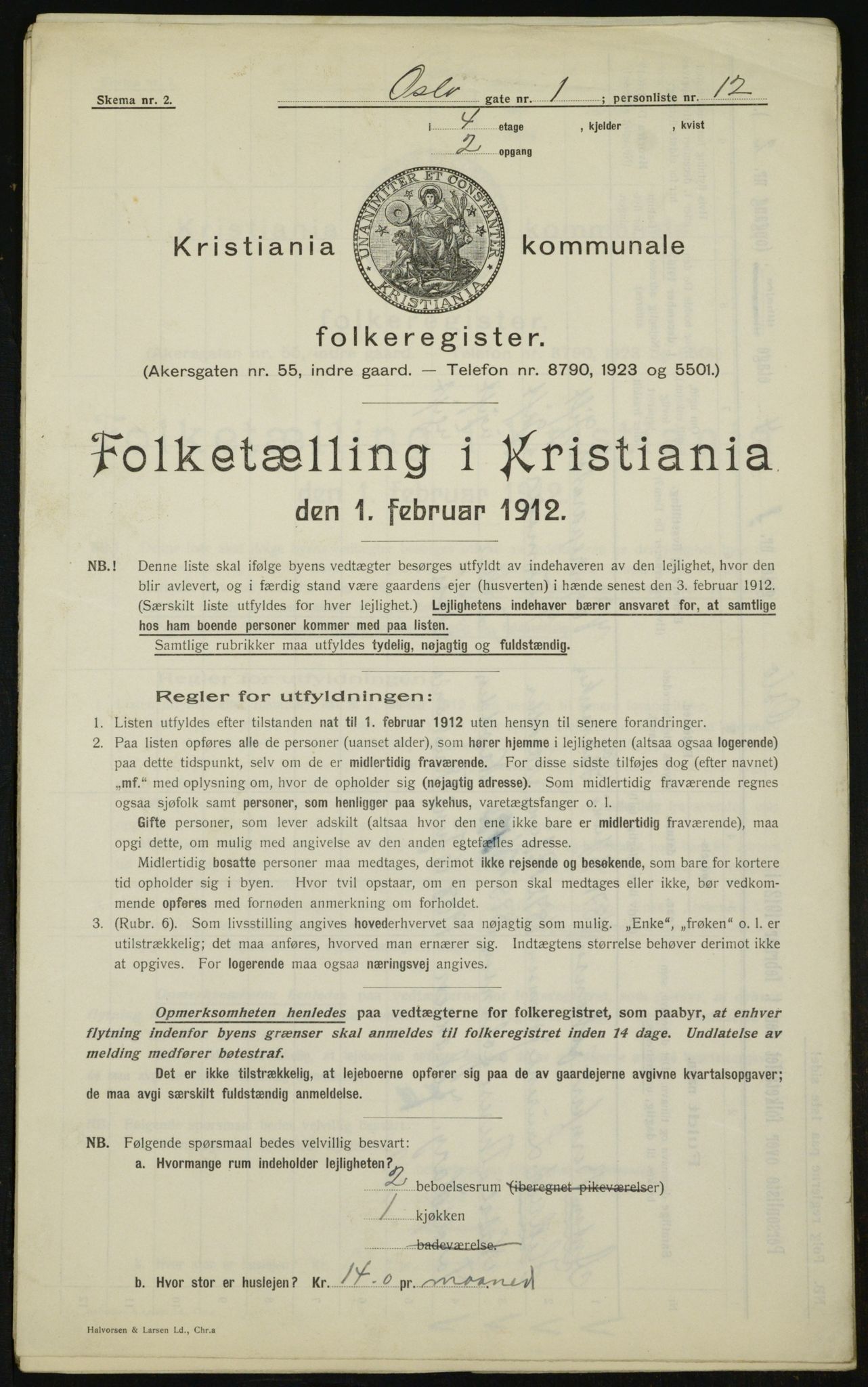 OBA, Municipal Census 1912 for Kristiania, 1912, p. 77533