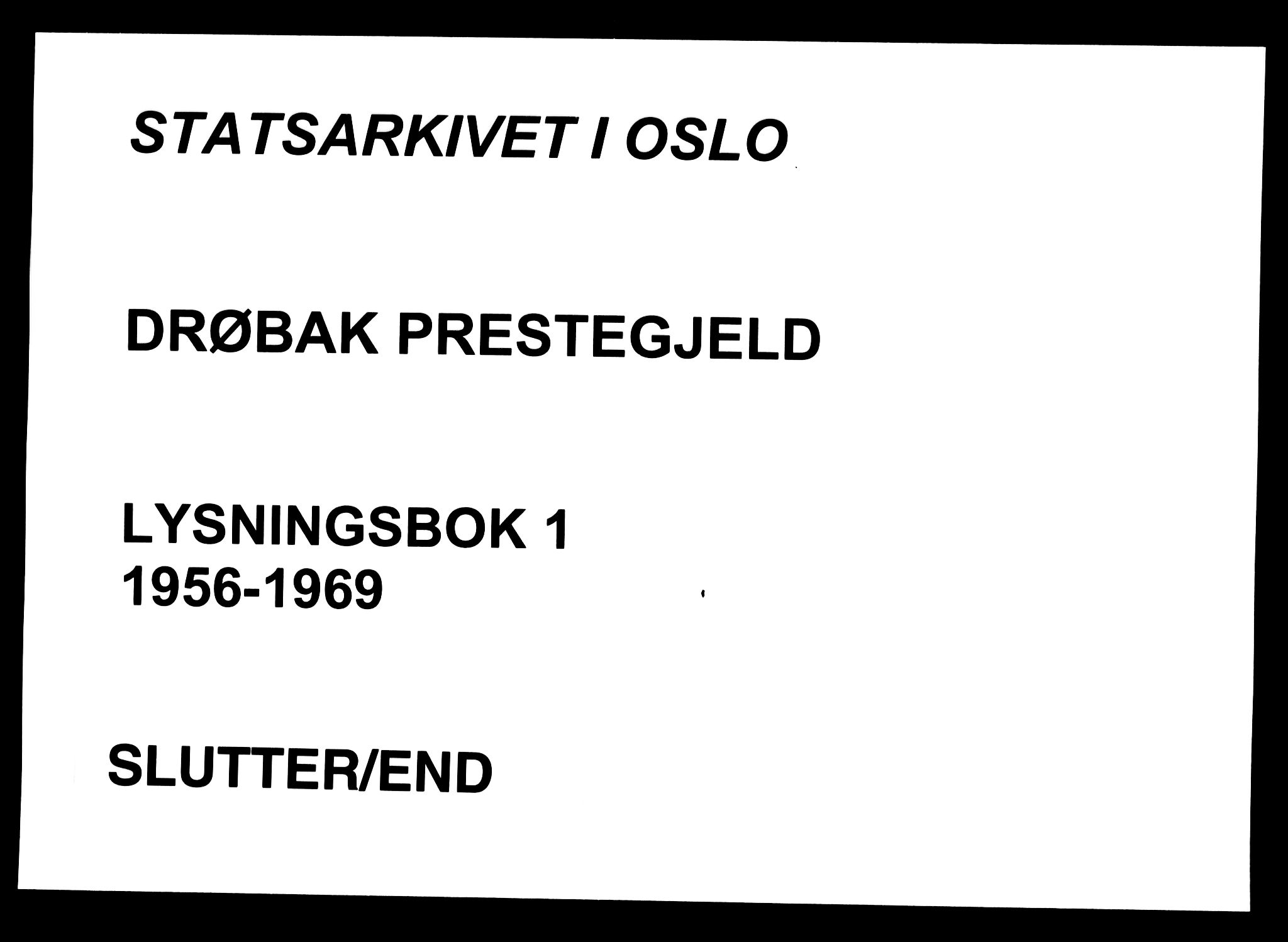 Drøbak prestekontor Kirkebøker, SAO/A-10142a/H/Ha/L0001: Banns register no. 1, 1956-1969