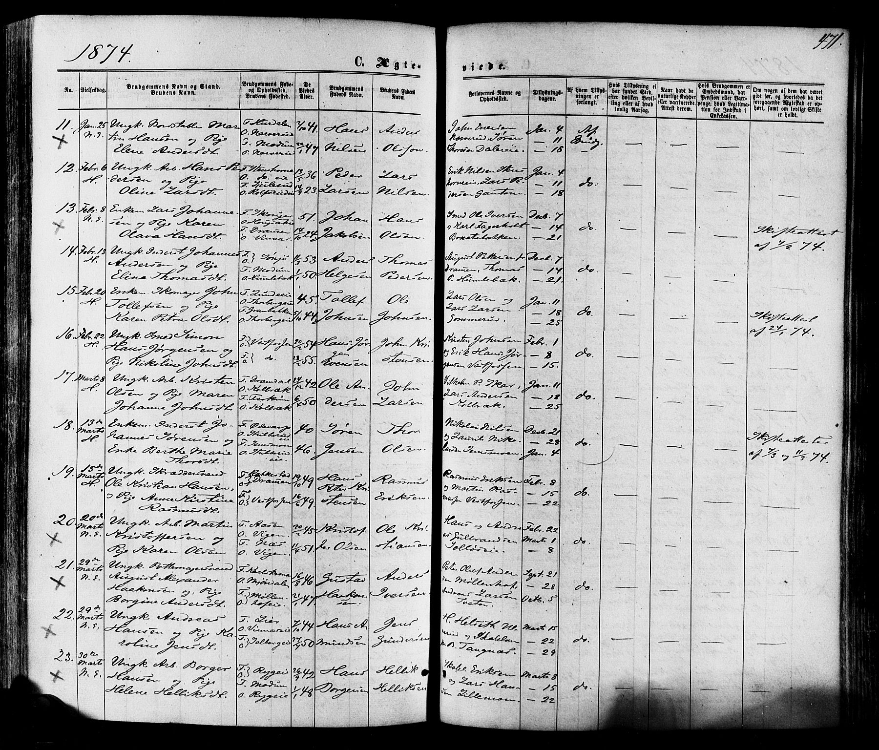 Eiker kirkebøker, AV/SAKO-A-4/F/Fa/L0017: Parish register (official) no. I 17, 1869-1877, p. 471