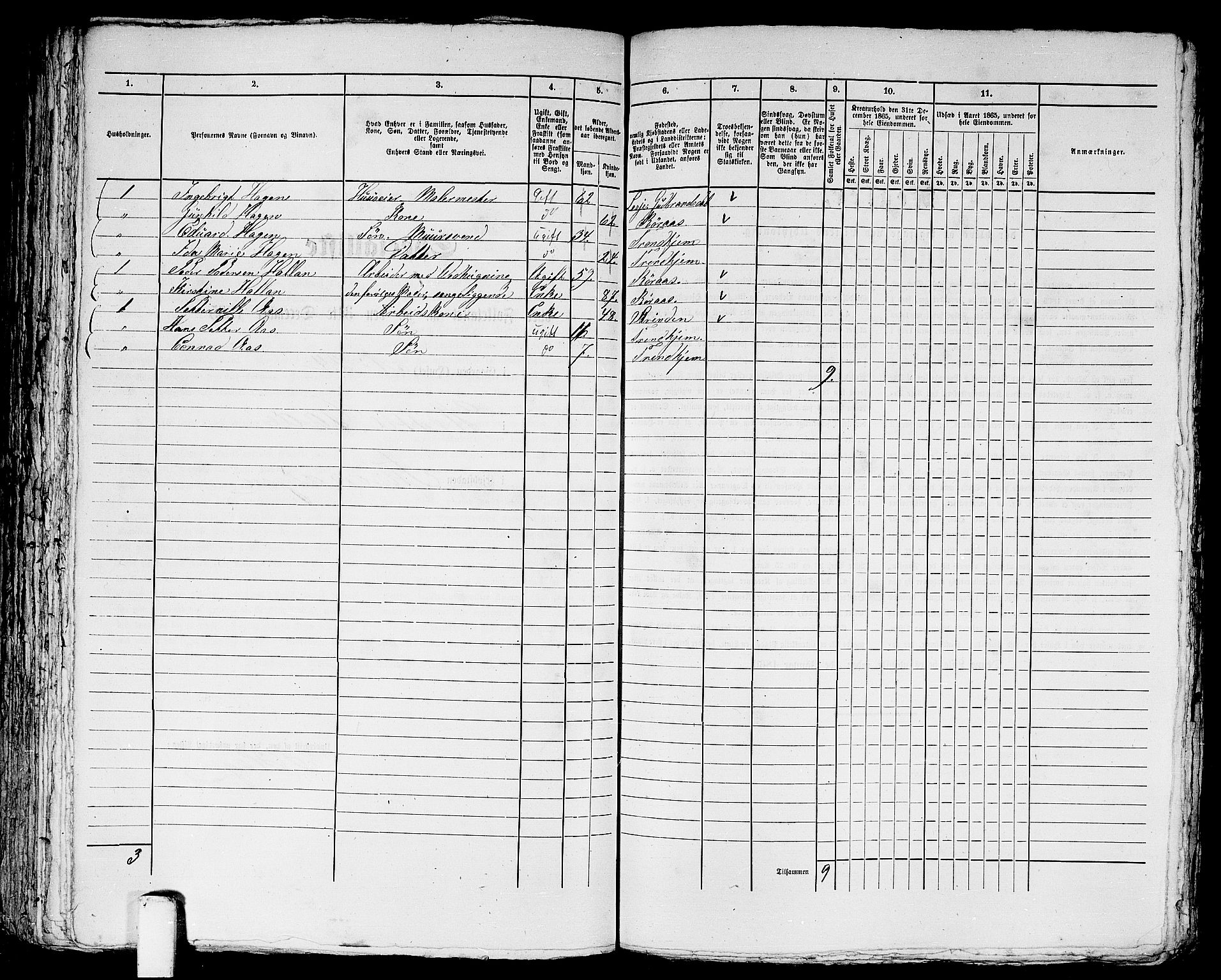 RA, 1865 census for Trondheim, 1865, p. 1769