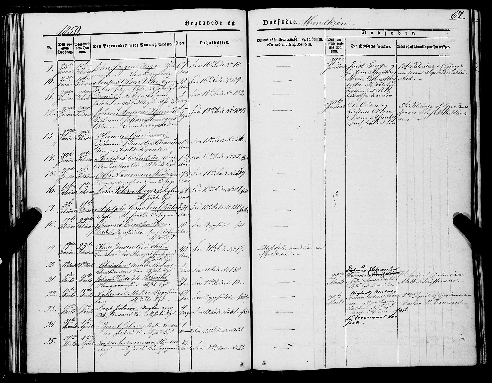 Domkirken sokneprestembete, AV/SAB-A-74801/H/Haa/L0040: Parish register (official) no. E 1, 1841-1853, p. 67