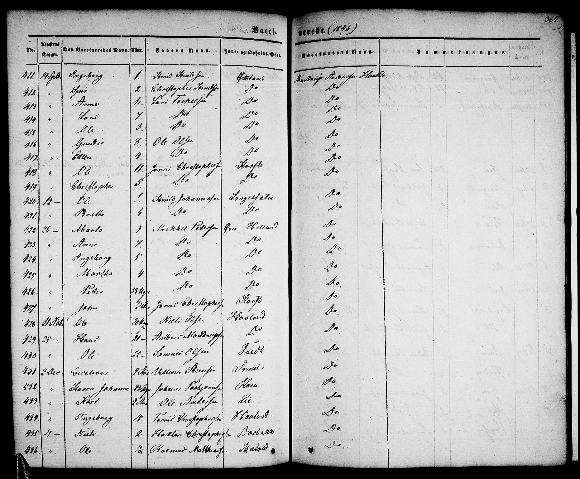 Tysnes sokneprestembete, AV/SAB-A-78601/H/Haa: Parish register (official) no. A 9, 1837-1848, p. 364