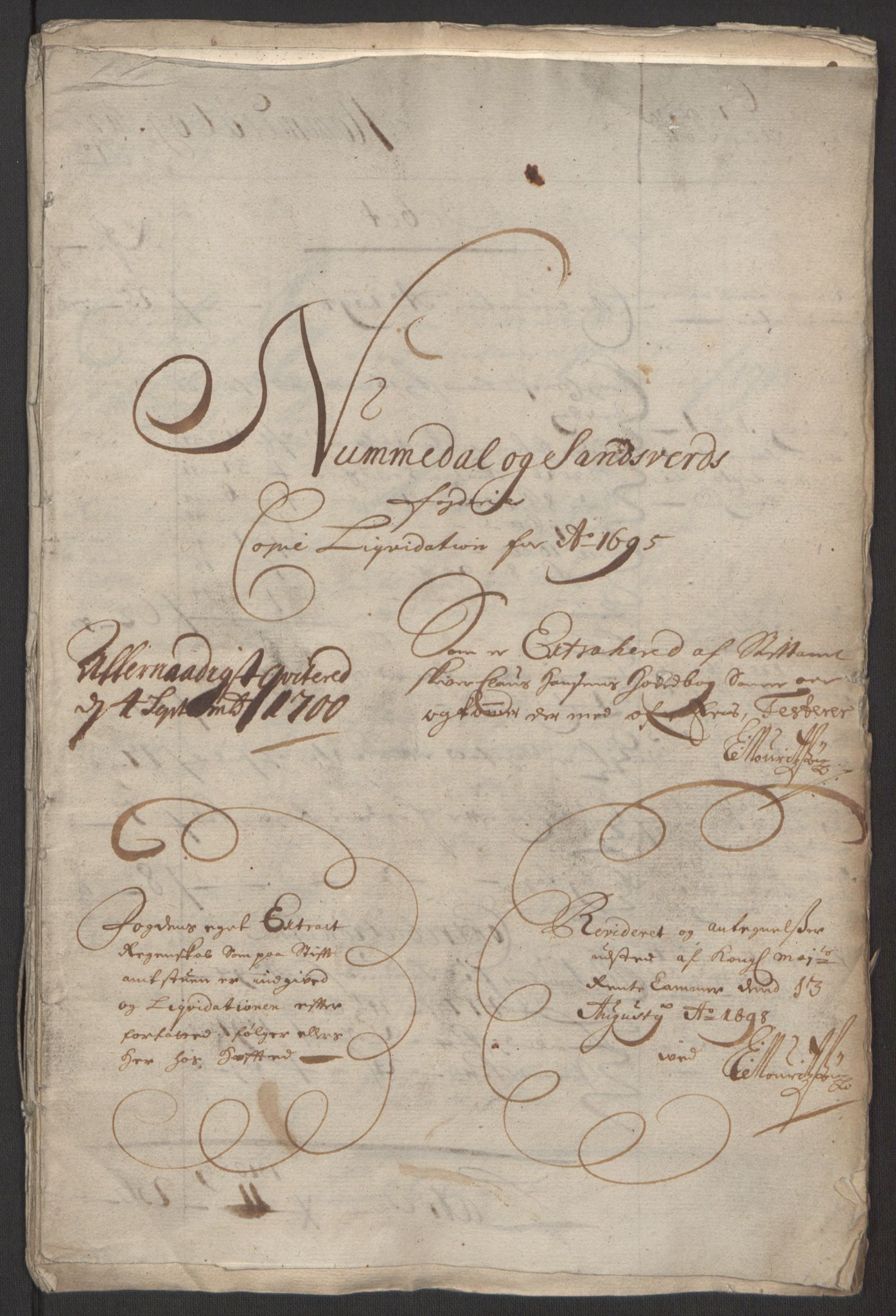 Rentekammeret inntil 1814, Reviderte regnskaper, Fogderegnskap, RA/EA-4092/R24/L1575: Fogderegnskap Numedal og Sandsvær, 1692-1695, p. 39