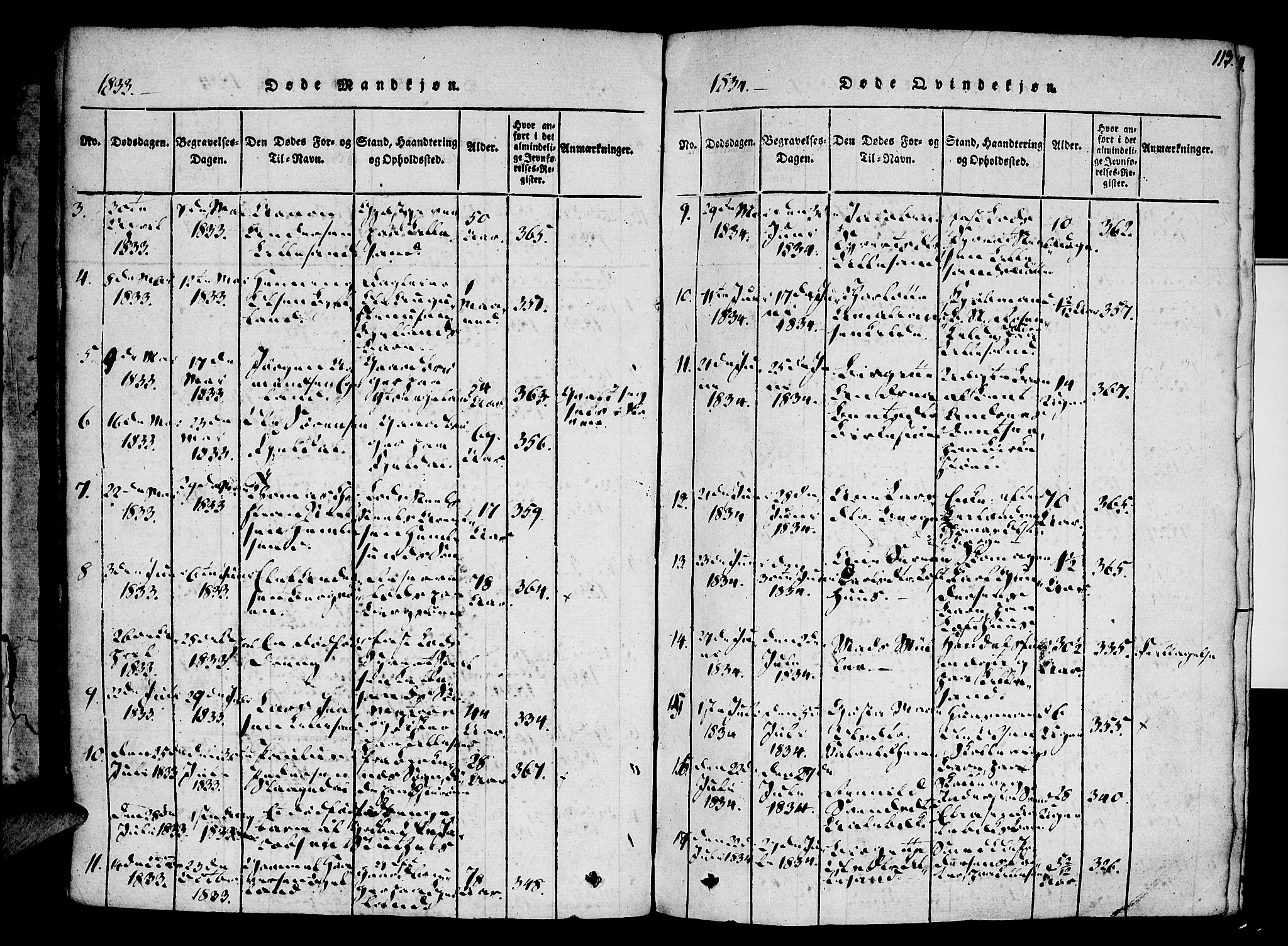 Vestre Moland sokneprestkontor, AV/SAK-1111-0046/F/Fa/Fab/L0003: Parish register (official) no. A 3, 1816-1843, p. 113