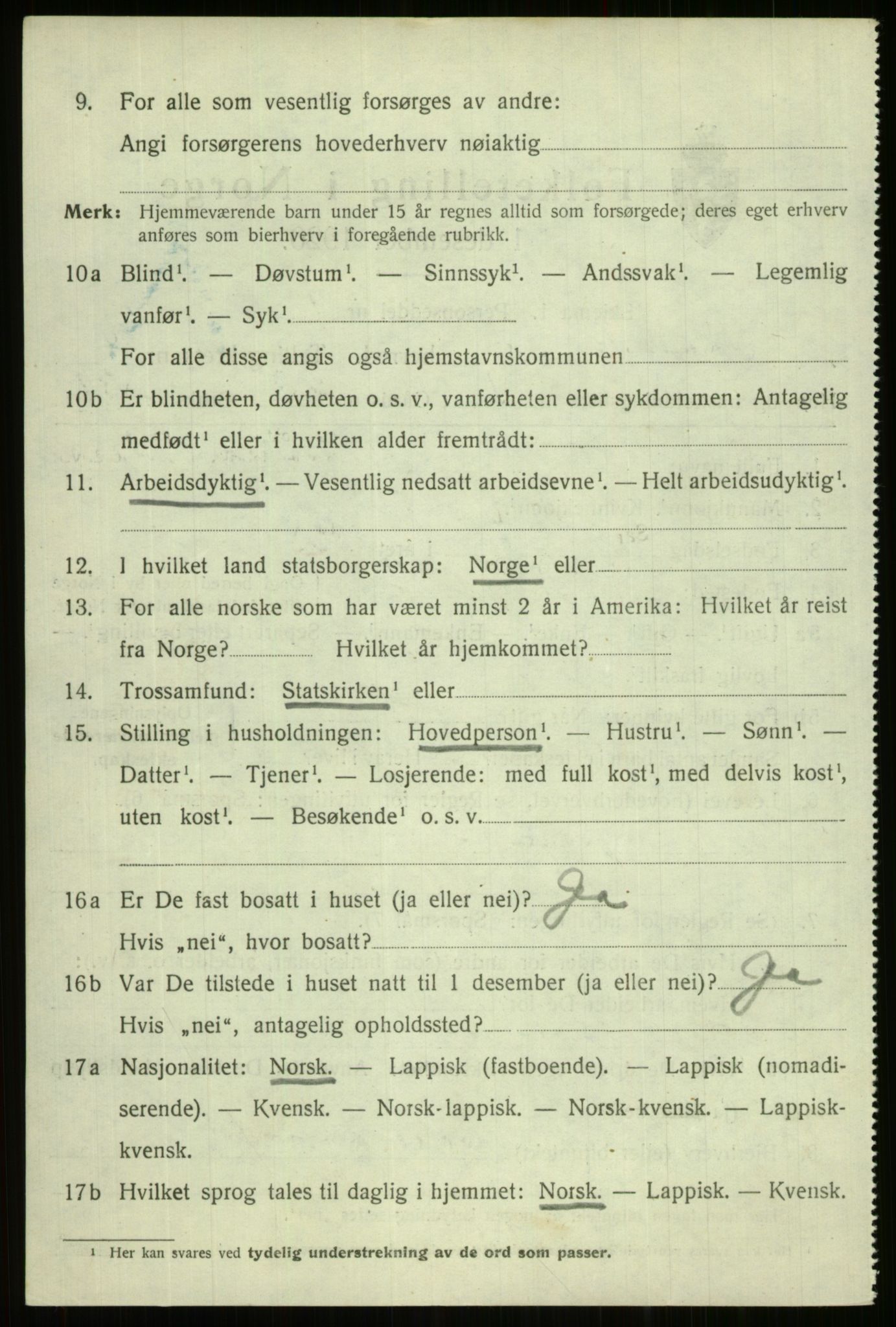 SATØ, 1920 census for Trondenes, 1920, p. 6908