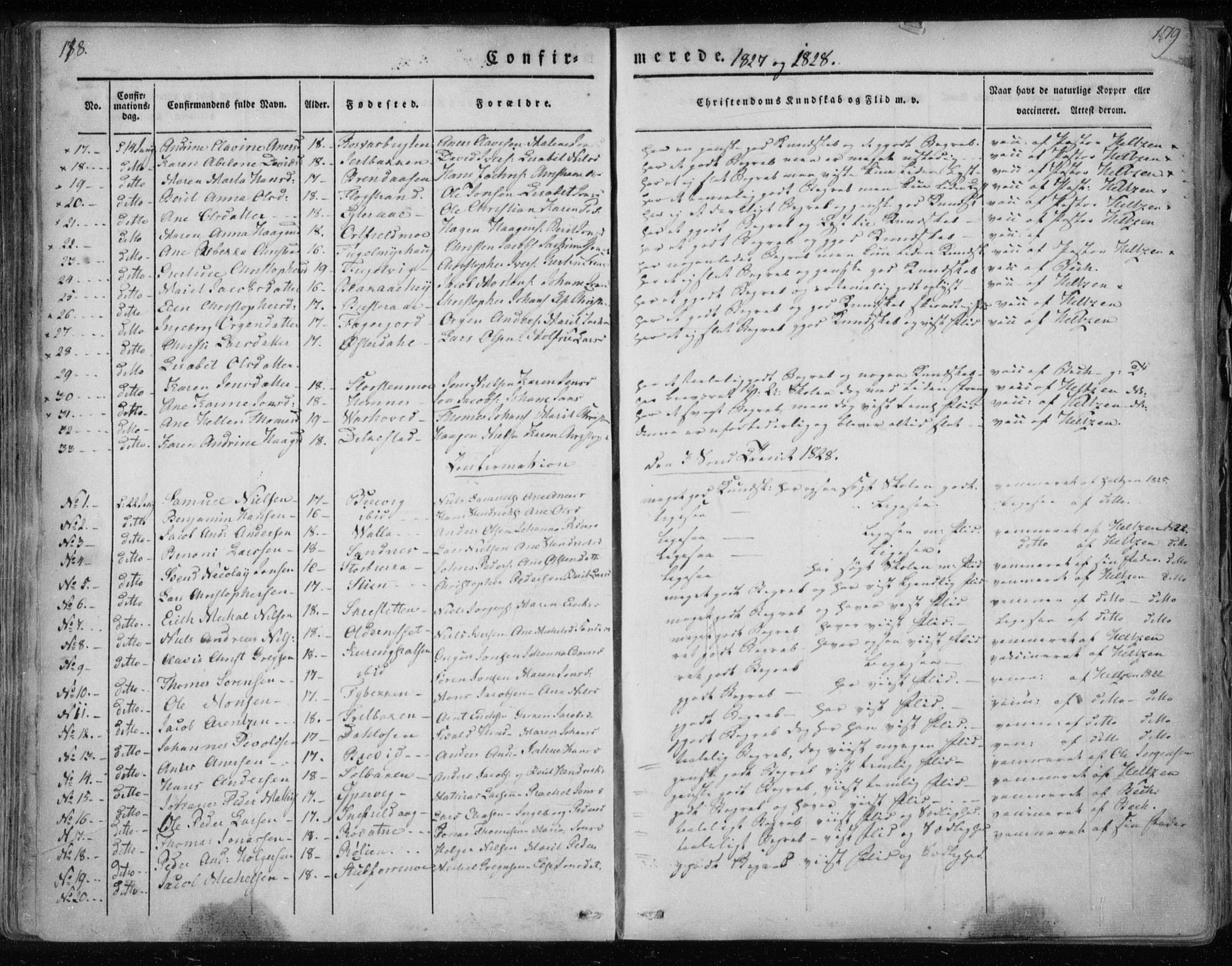 Ministerialprotokoller, klokkerbøker og fødselsregistre - Nordland, AV/SAT-A-1459/825/L0354: Parish register (official) no. 825A08, 1826-1841, p. 178-179