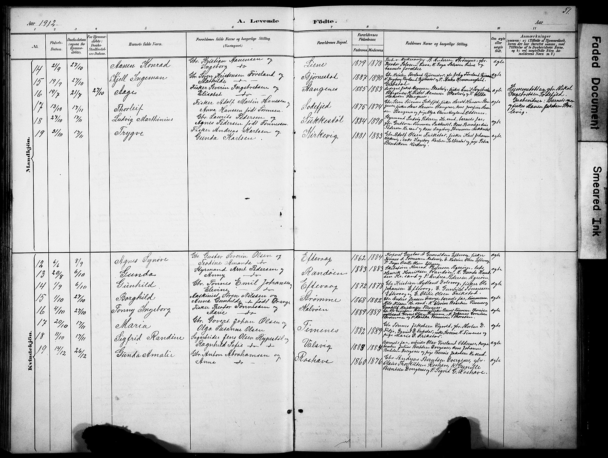 Oddernes sokneprestkontor, SAK/1111-0033/F/Fb/Fbb/L0002: Parish register (copy) no. B 2, 1889-1933, p. 51