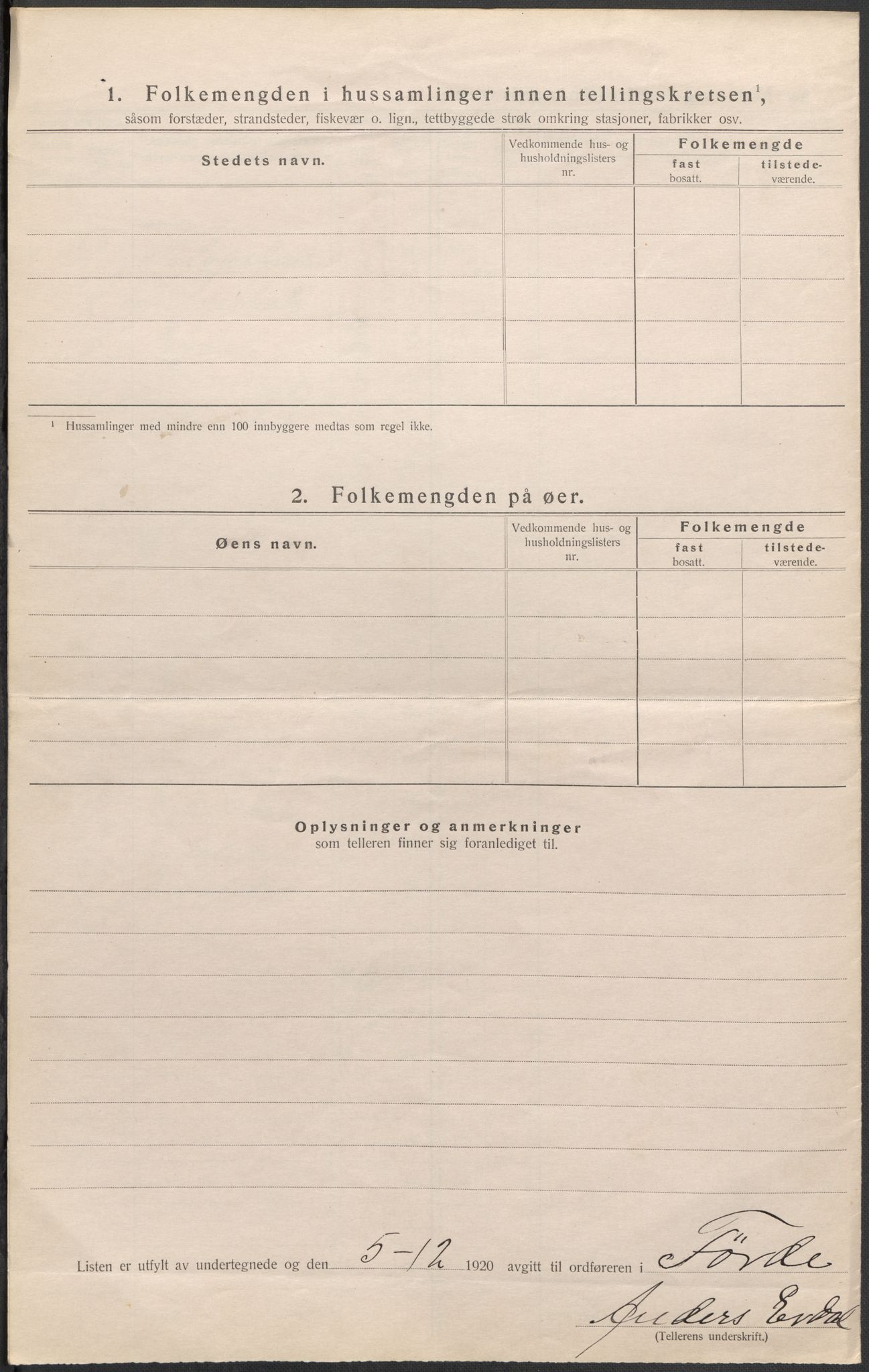 SAB, 1920 census for Førde, 1920, p. 19