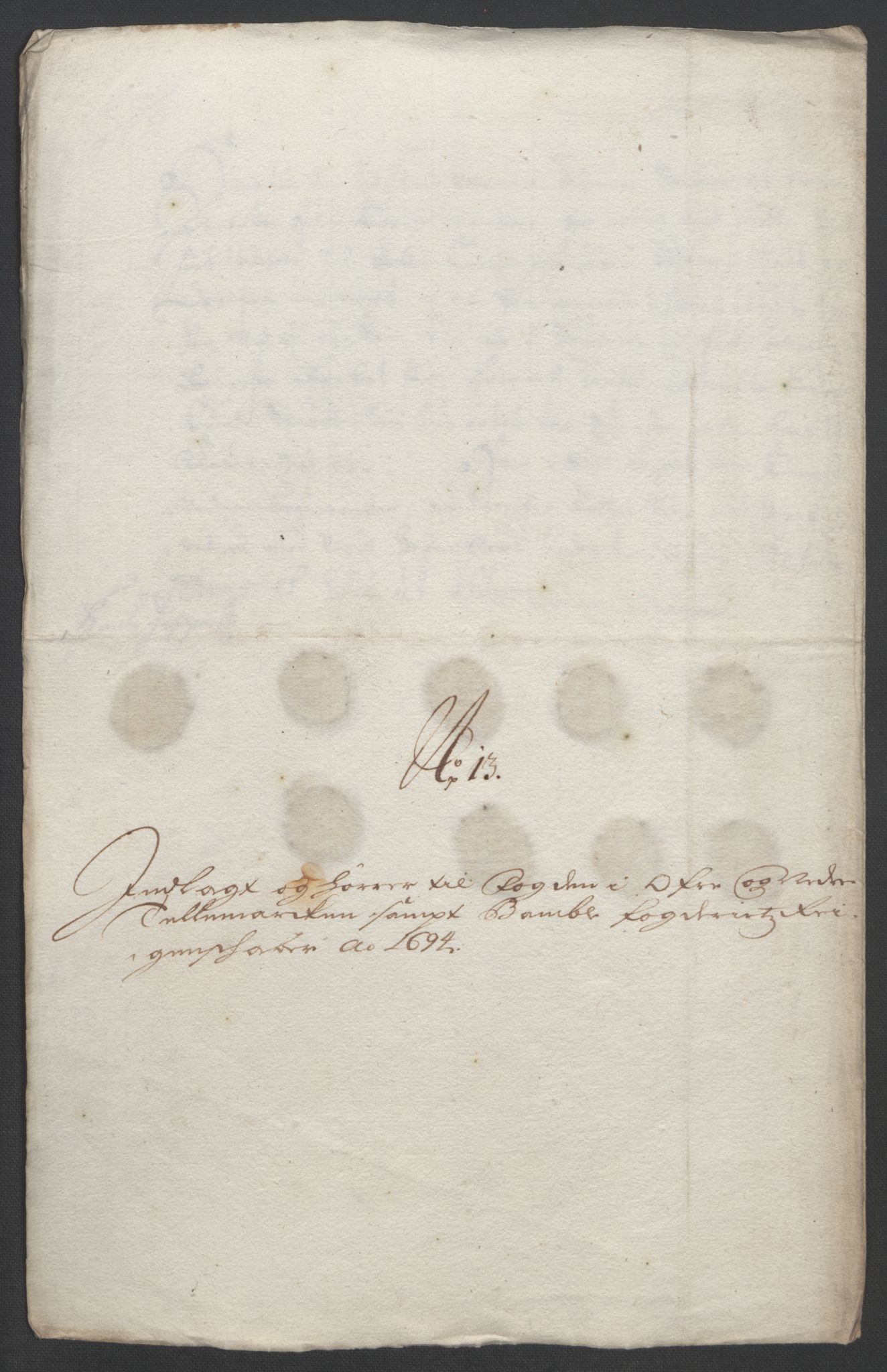 Rentekammeret inntil 1814, Reviderte regnskaper, Fogderegnskap, RA/EA-4092/R36/L2092: Fogderegnskap Øvre og Nedre Telemark og Bamble, 1694, p. 144