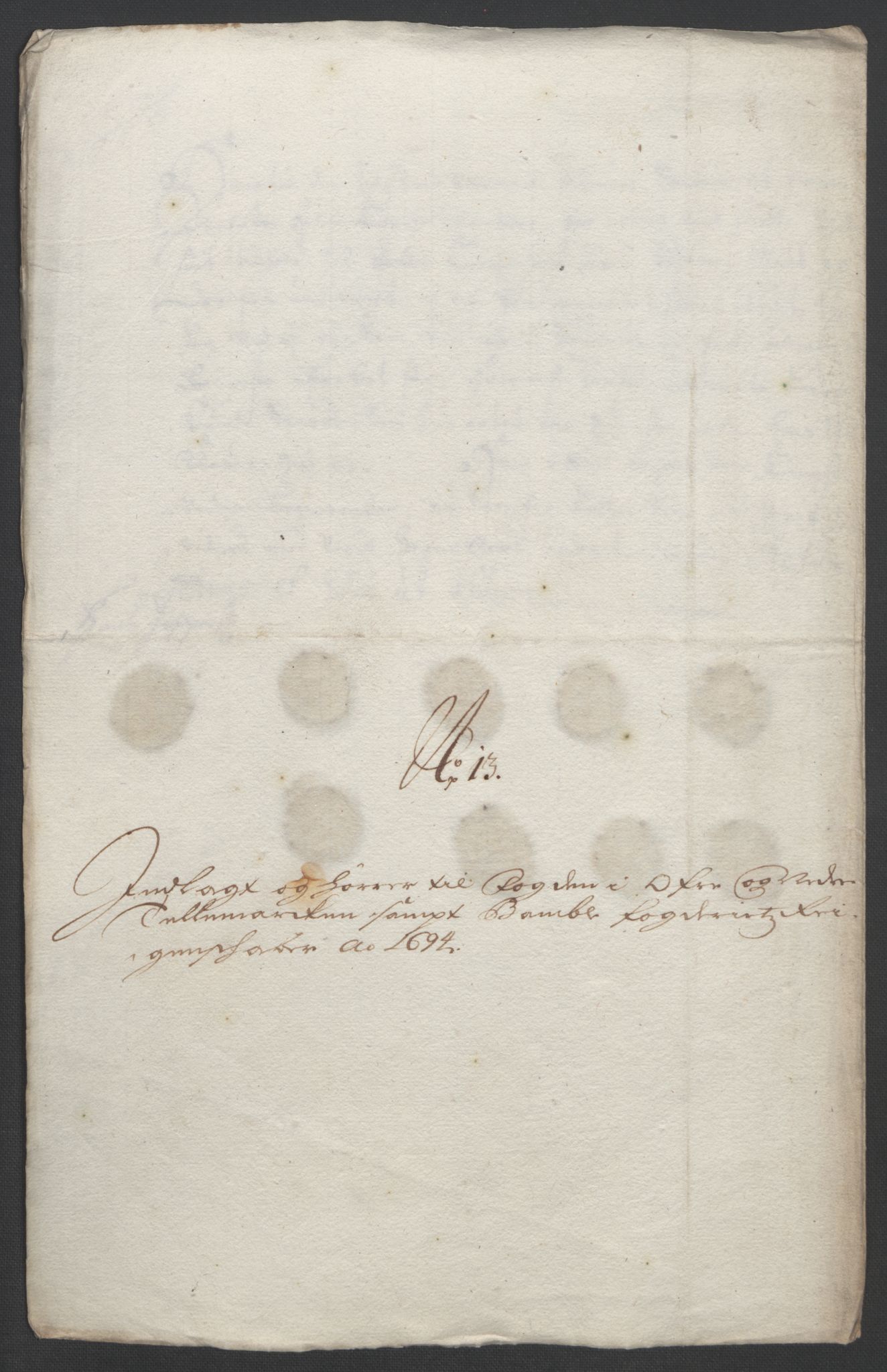 Rentekammeret inntil 1814, Reviderte regnskaper, Fogderegnskap, AV/RA-EA-4092/R36/L2092: Fogderegnskap Øvre og Nedre Telemark og Bamble, 1694, p. 144