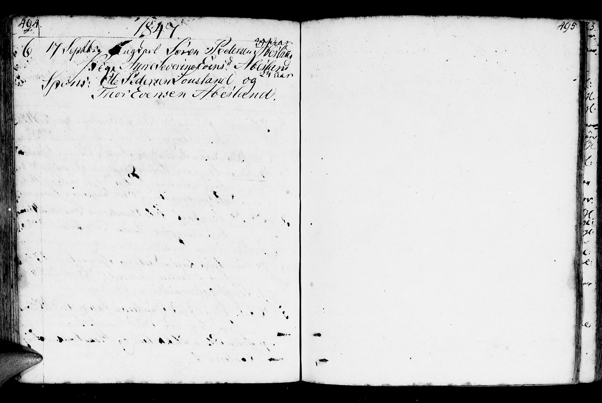 Holum sokneprestkontor, SAK/1111-0022/F/Fa/Fab/L0004: Parish register (official) no. A 4, 1774-1847, p. 494-495
