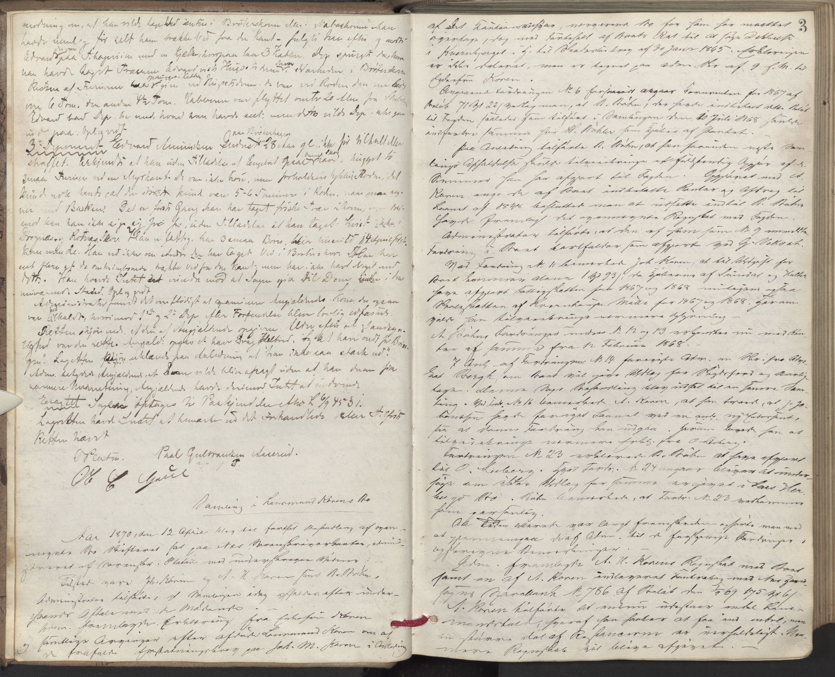 Nes tingrett, AV/SAO-A-10548/F/Fc/Fcb/L0007: Ekstrarettsprotokoll "Q", 1870-1874, p. 2b-3a
