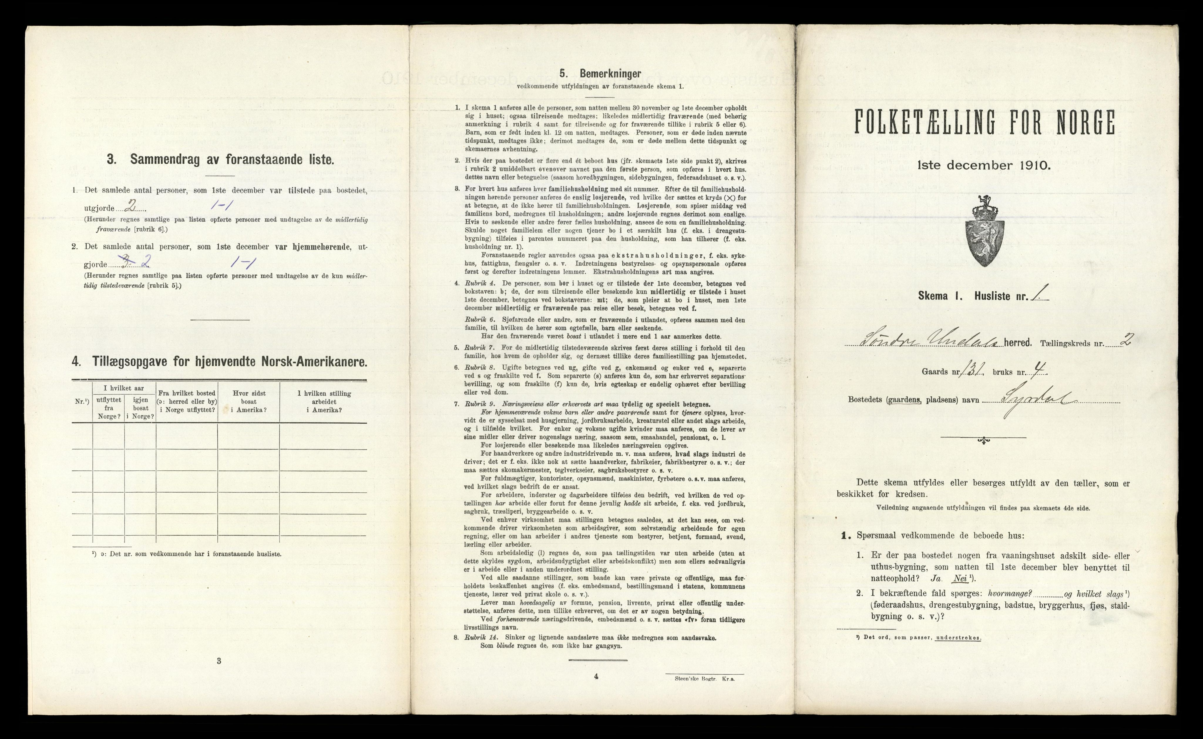 RA, 1910 census for Sør-Audnedal, 1910, p. 135