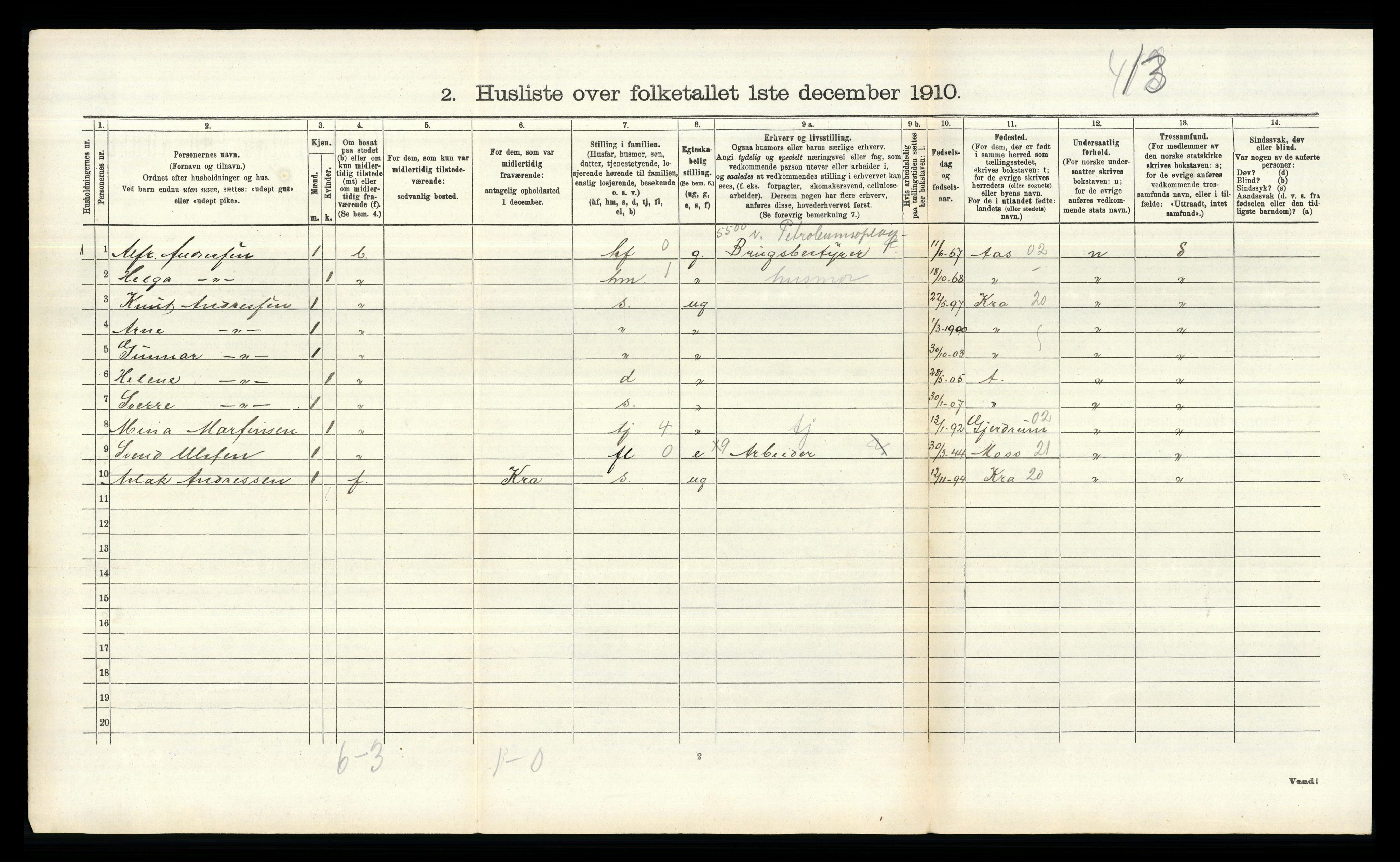 RA, 1910 census for Nesodden, 1910, p. 659