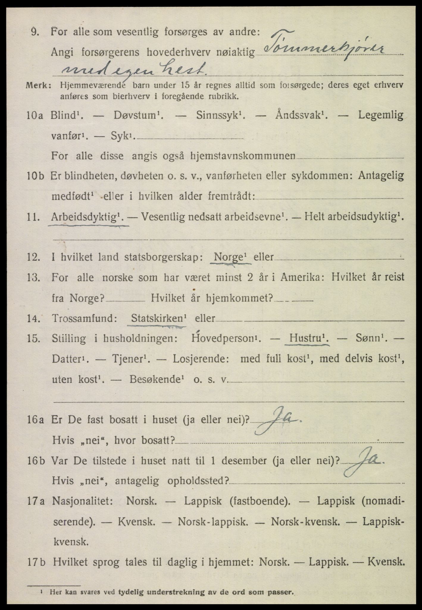 SAT, 1920 census for Grong, 1920, p. 4094
