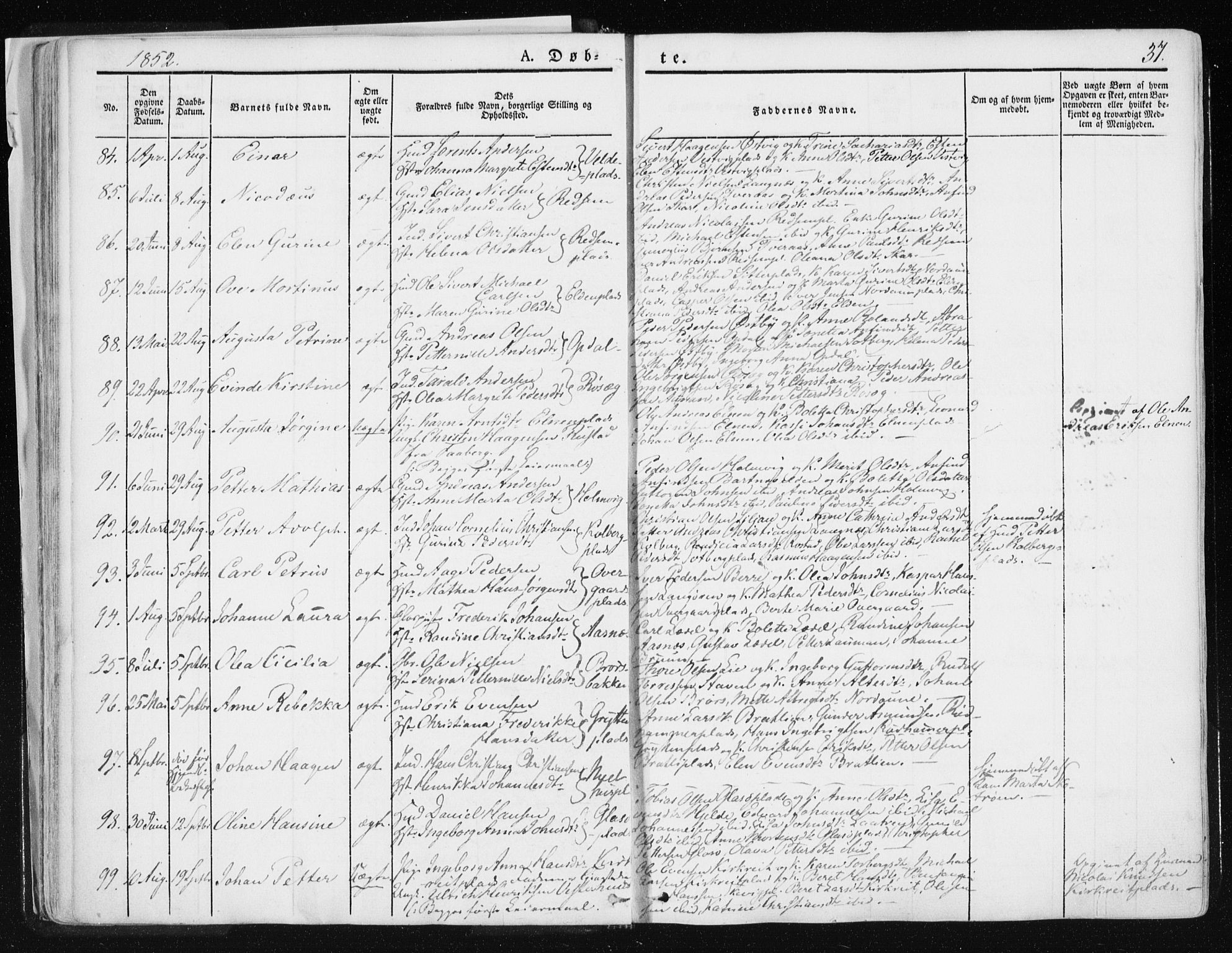 Ministerialprotokoller, klokkerbøker og fødselsregistre - Nord-Trøndelag, AV/SAT-A-1458/741/L0393: Parish register (official) no. 741A07, 1849-1863, p. 37