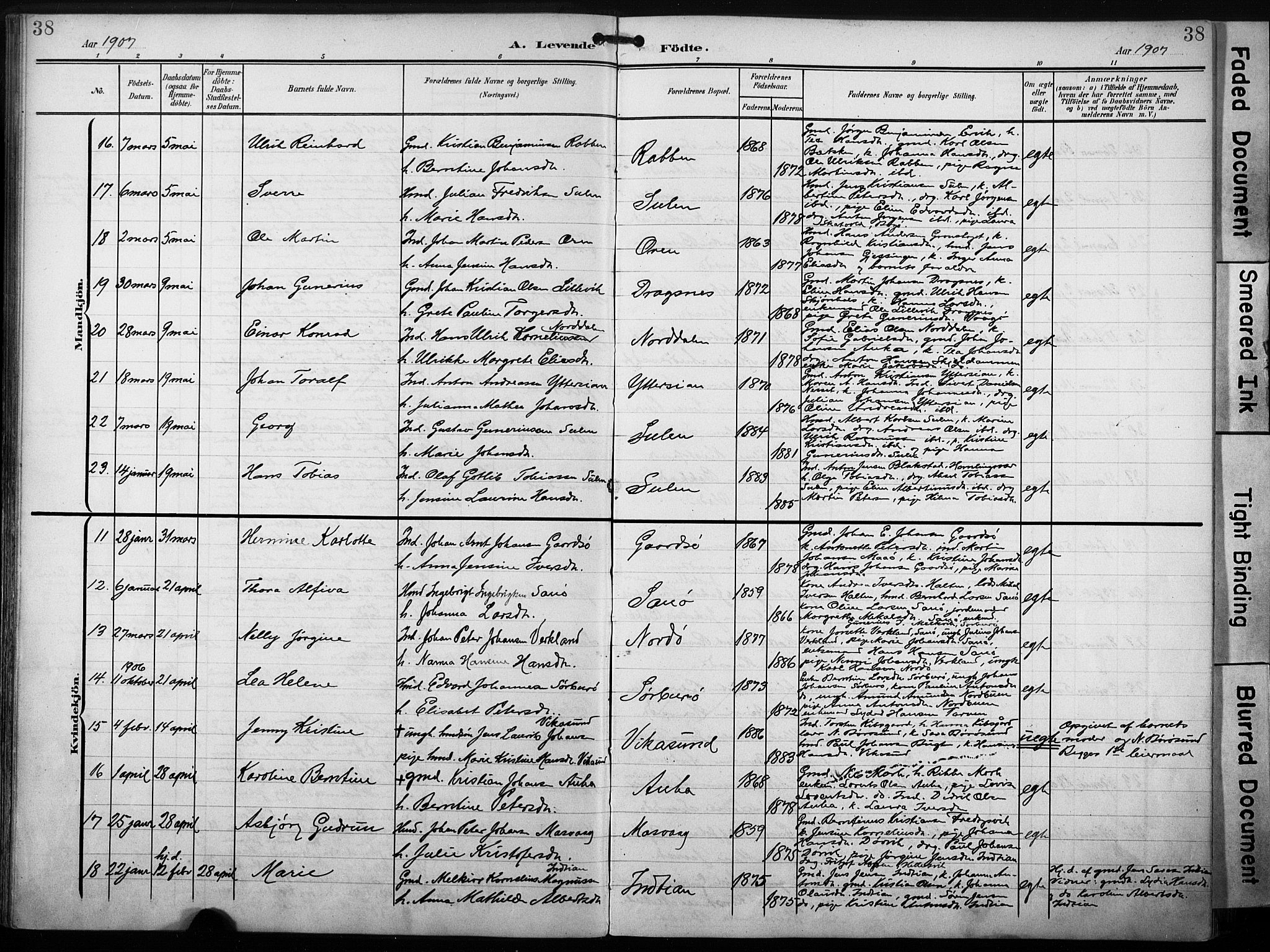 Ministerialprotokoller, klokkerbøker og fødselsregistre - Sør-Trøndelag, AV/SAT-A-1456/640/L0580: Parish register (official) no. 640A05, 1902-1910, p. 38