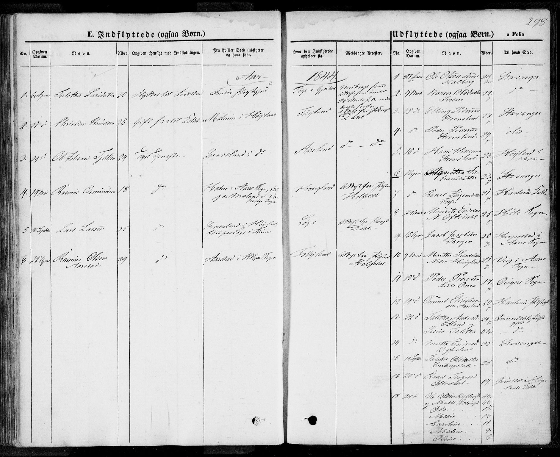 Lye sokneprestkontor, SAST/A-101794/001/30BA/L0006: Parish register (official) no. A 5.2, 1842-1855, p. 298