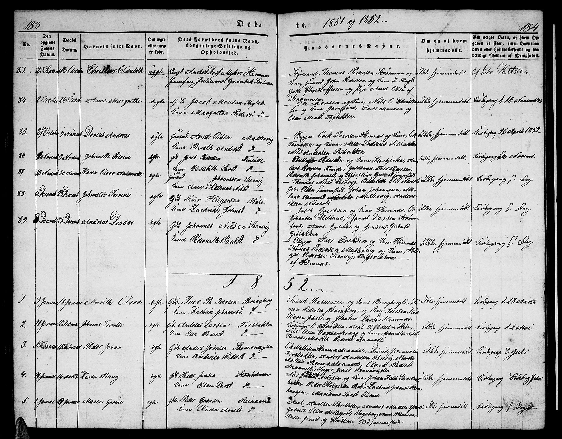 Ministerialprotokoller, klokkerbøker og fødselsregistre - Nordland, AV/SAT-A-1459/825/L0364: Parish register (copy) no. 825C01, 1841-1863, p. 183-184