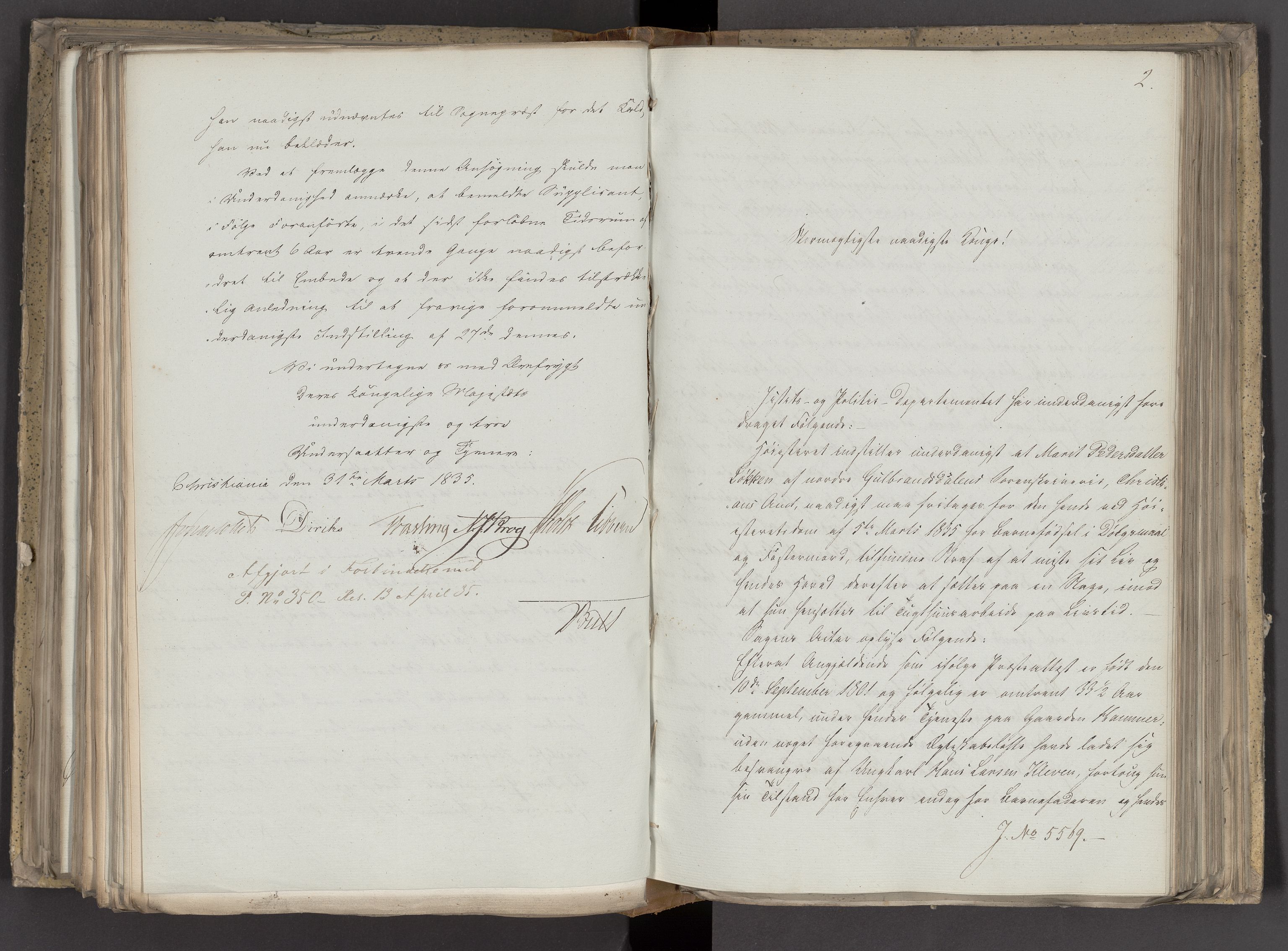 Statsrådsavdelingen i Stockholm, AV/RA-S-1003/D/Da/L0098: Regjeringsinnstillinger nr. 5461-5649, 1835