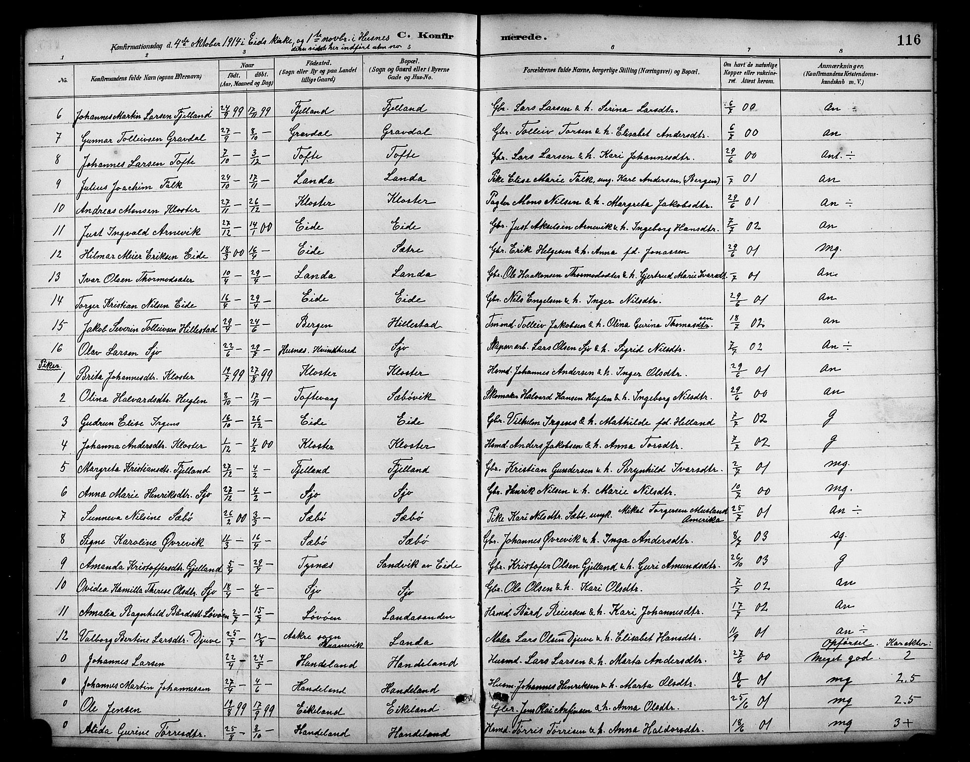 Fjelberg sokneprestembete, AV/SAB-A-75201/H/Hab: Parish register (copy) no. B 4, 1889-1919, p. 116