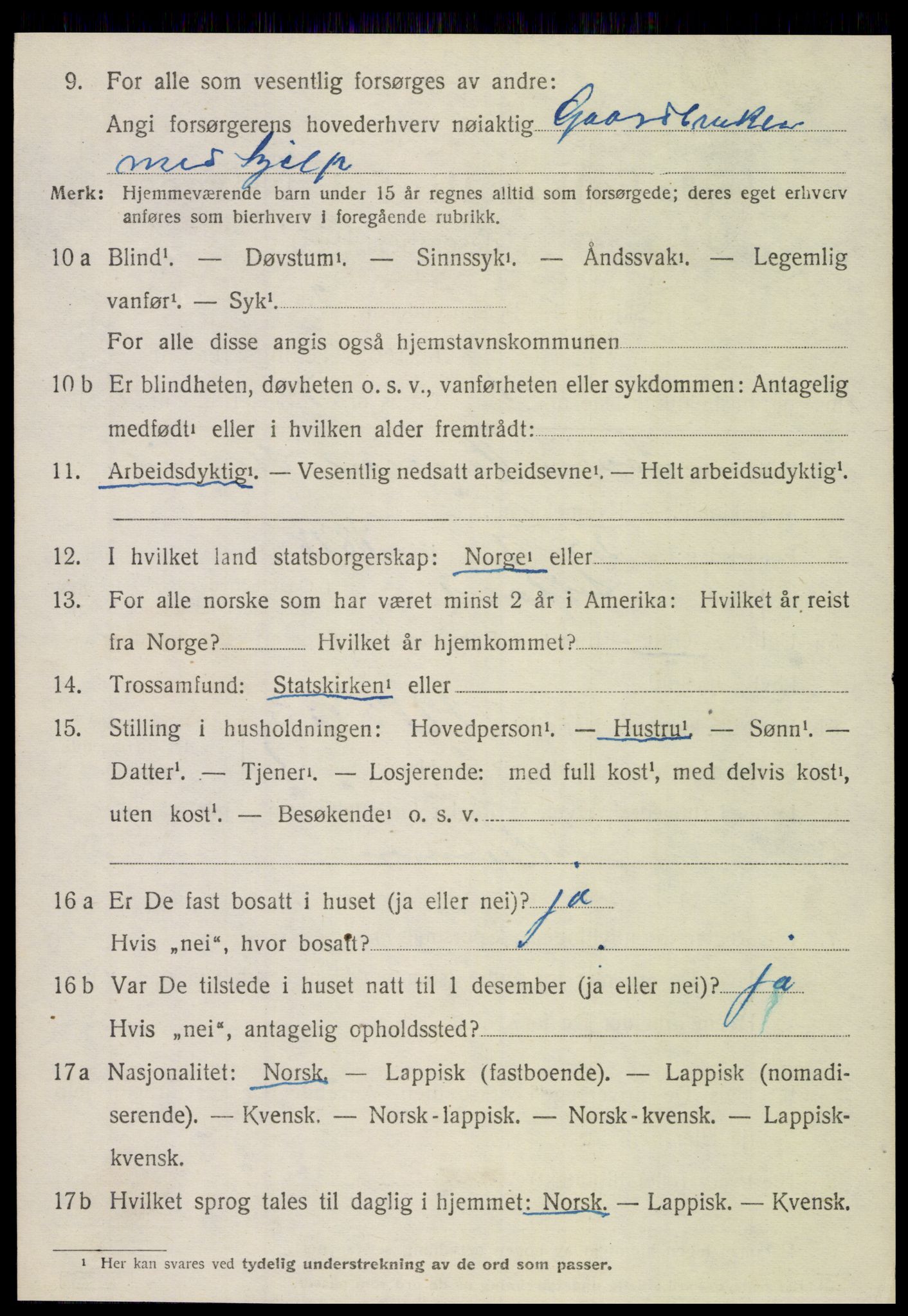 SAT, 1920 census for Sørfold, 1920, p. 6434