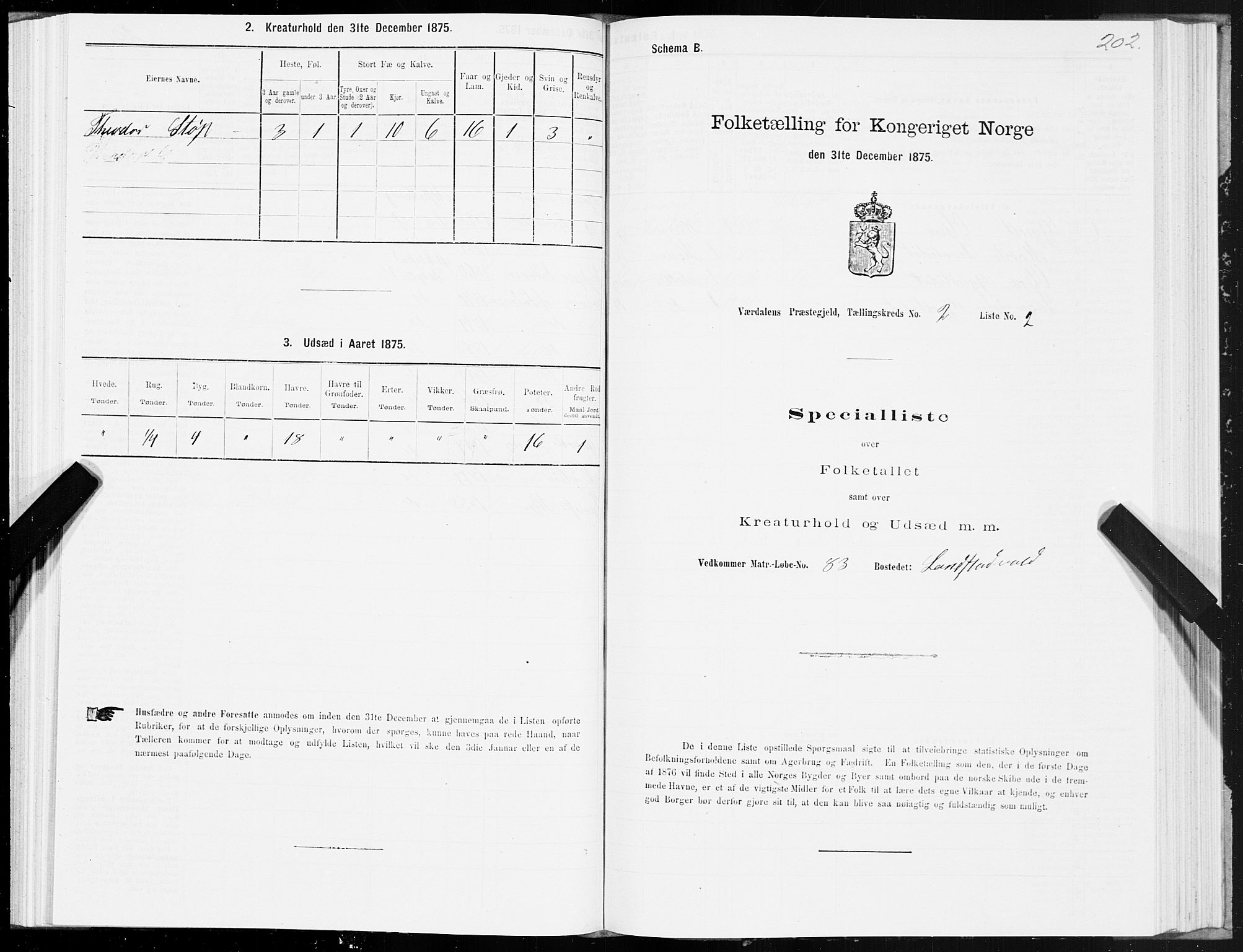 SAT, 1875 census for 1721P Verdal, 1875, p. 1202