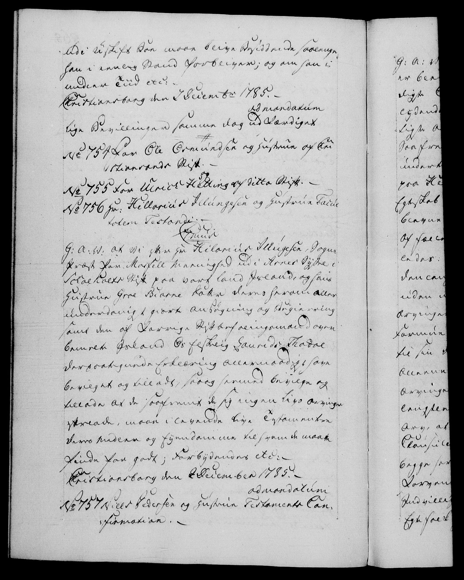 Danske Kanselli 1572-1799, RA/EA-3023/F/Fc/Fca/Fcaa/L0050: Norske registre, 1784-1785, p. 868b
