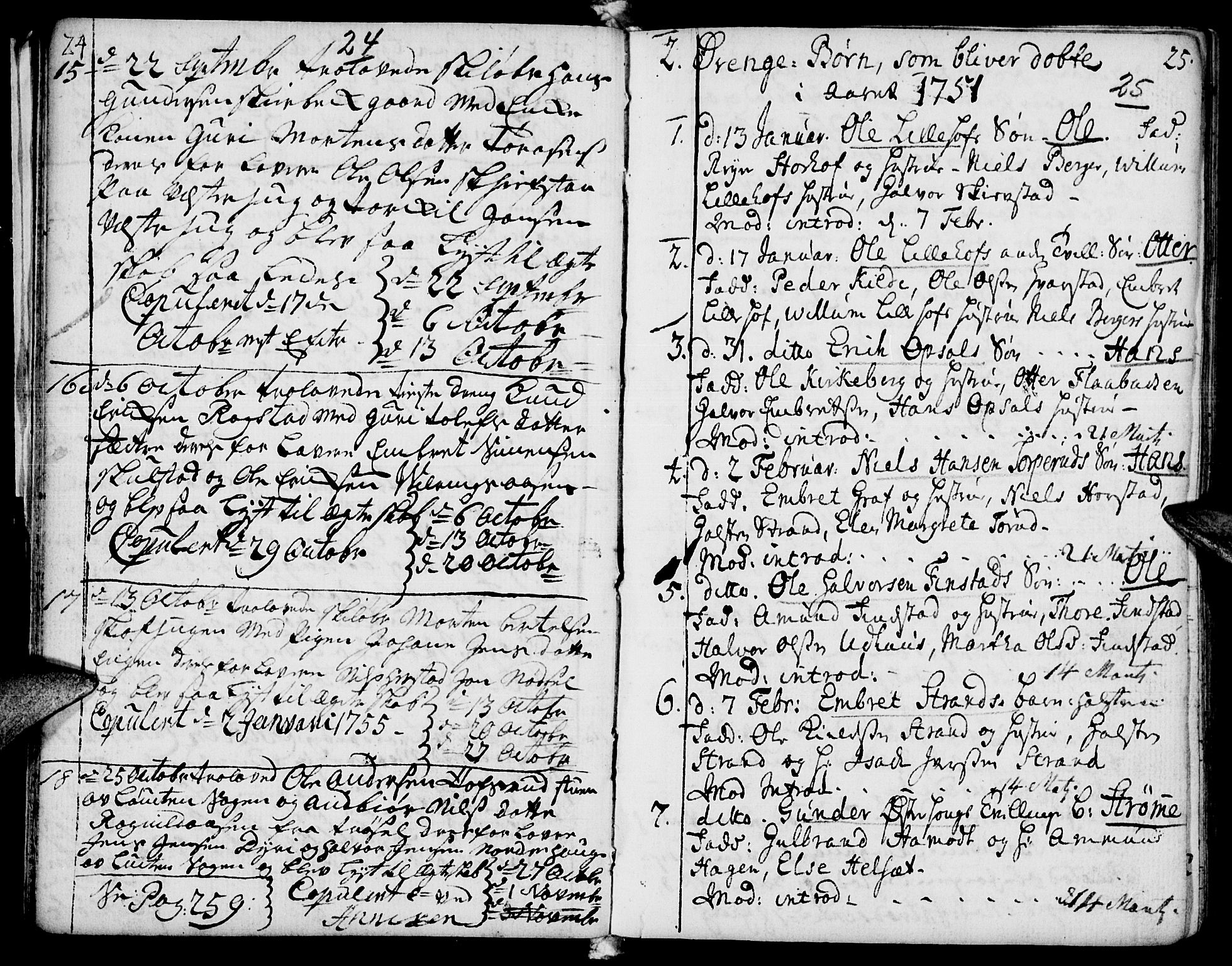 Elverum prestekontor, SAH/PREST-044/H/Ha/Haa/L0002: Parish register (official) no. 2, 1751-1756, p. 24-25