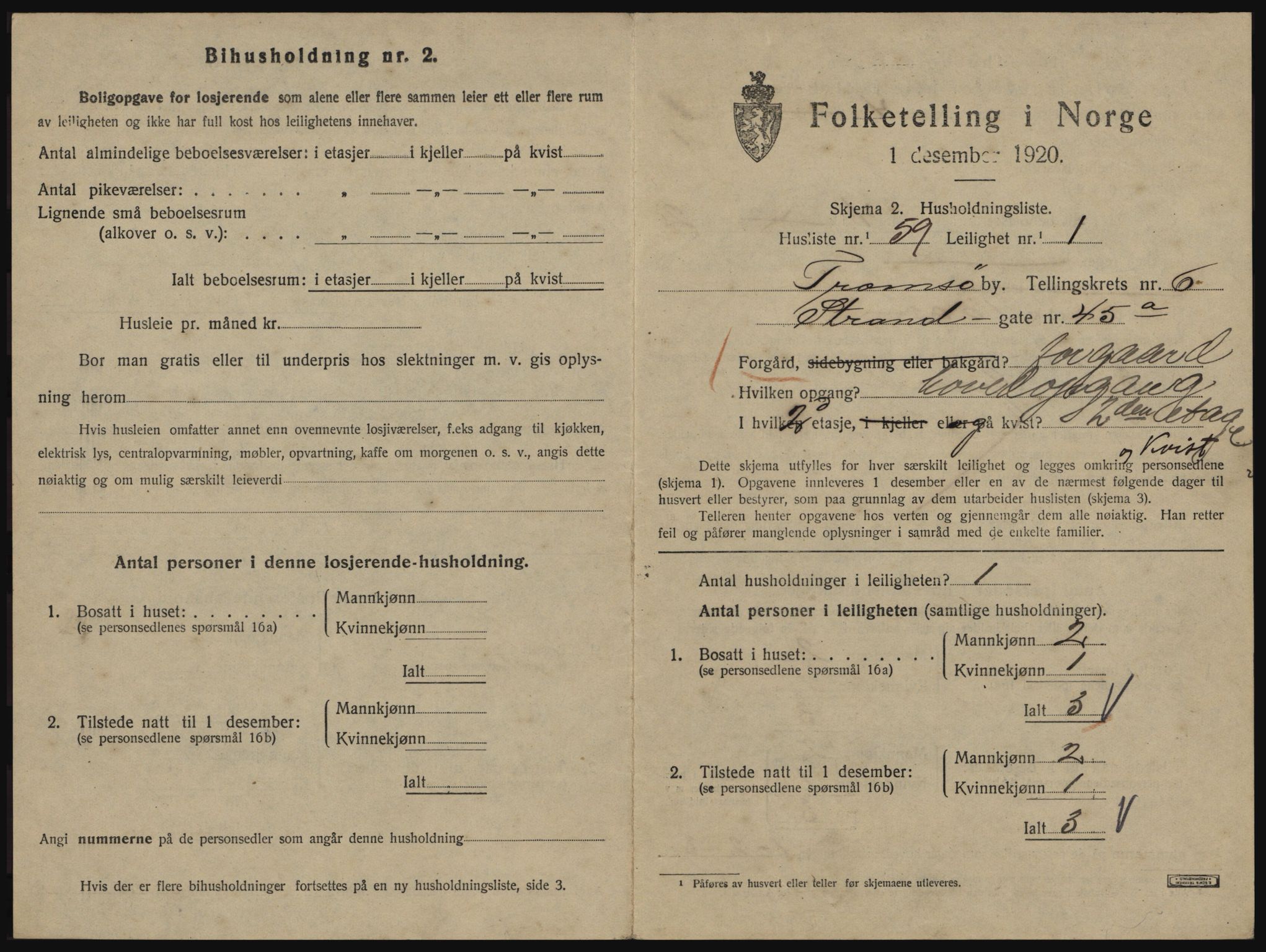 SATØ, 1920 census for Tromsø, 1920, p. 4211