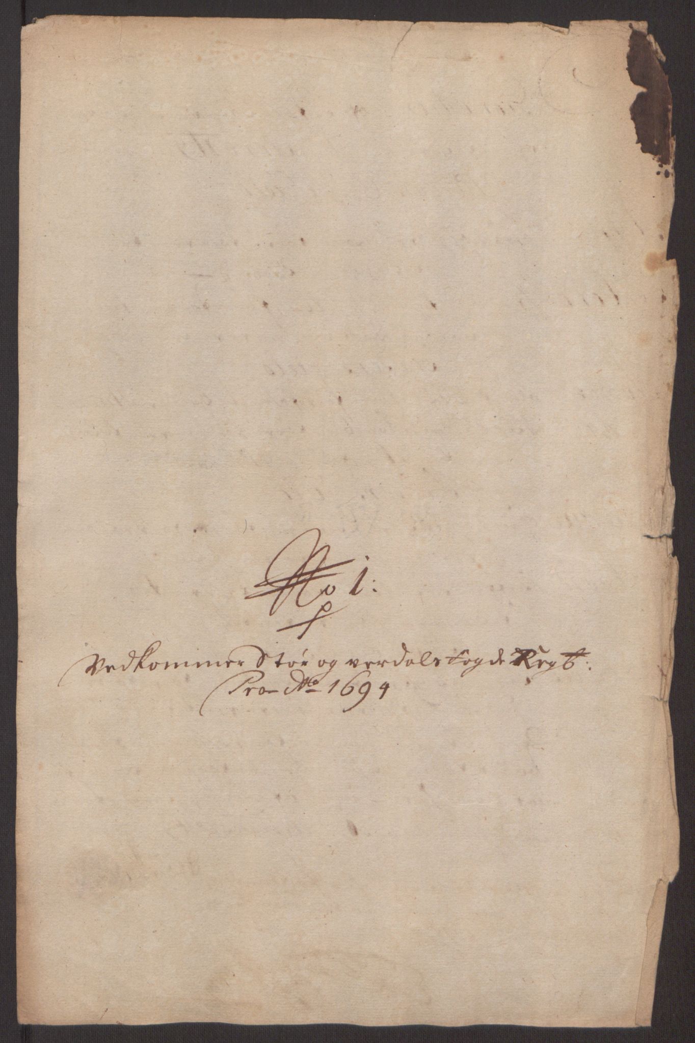 Rentekammeret inntil 1814, Reviderte regnskaper, Fogderegnskap, AV/RA-EA-4092/R62/L4186: Fogderegnskap Stjørdal og Verdal, 1693-1694, p. 254