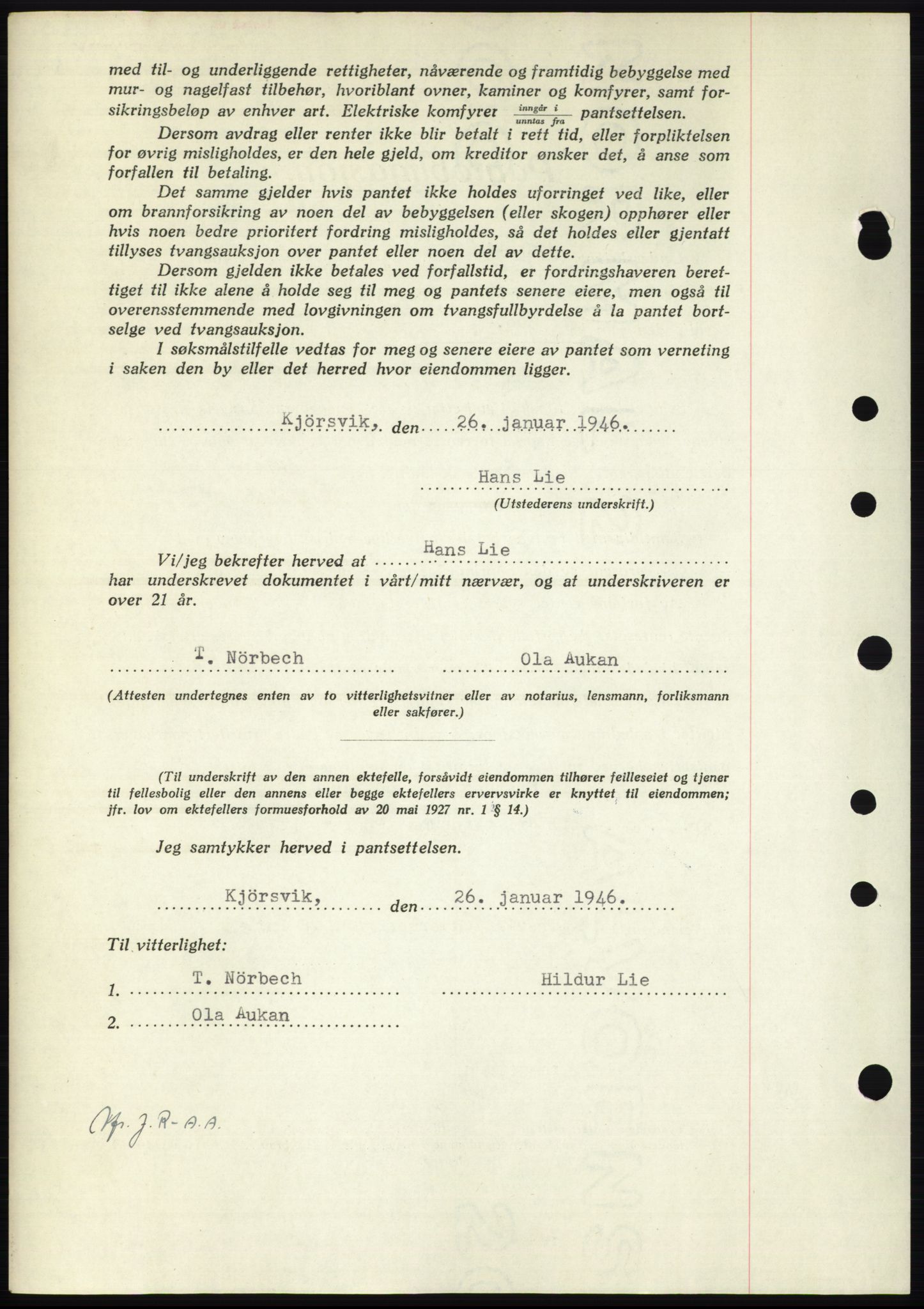 Nordmøre sorenskriveri, AV/SAT-A-4132/1/2/2Ca: Mortgage book no. B93b, 1946-1946, Diary no: : 201/1946