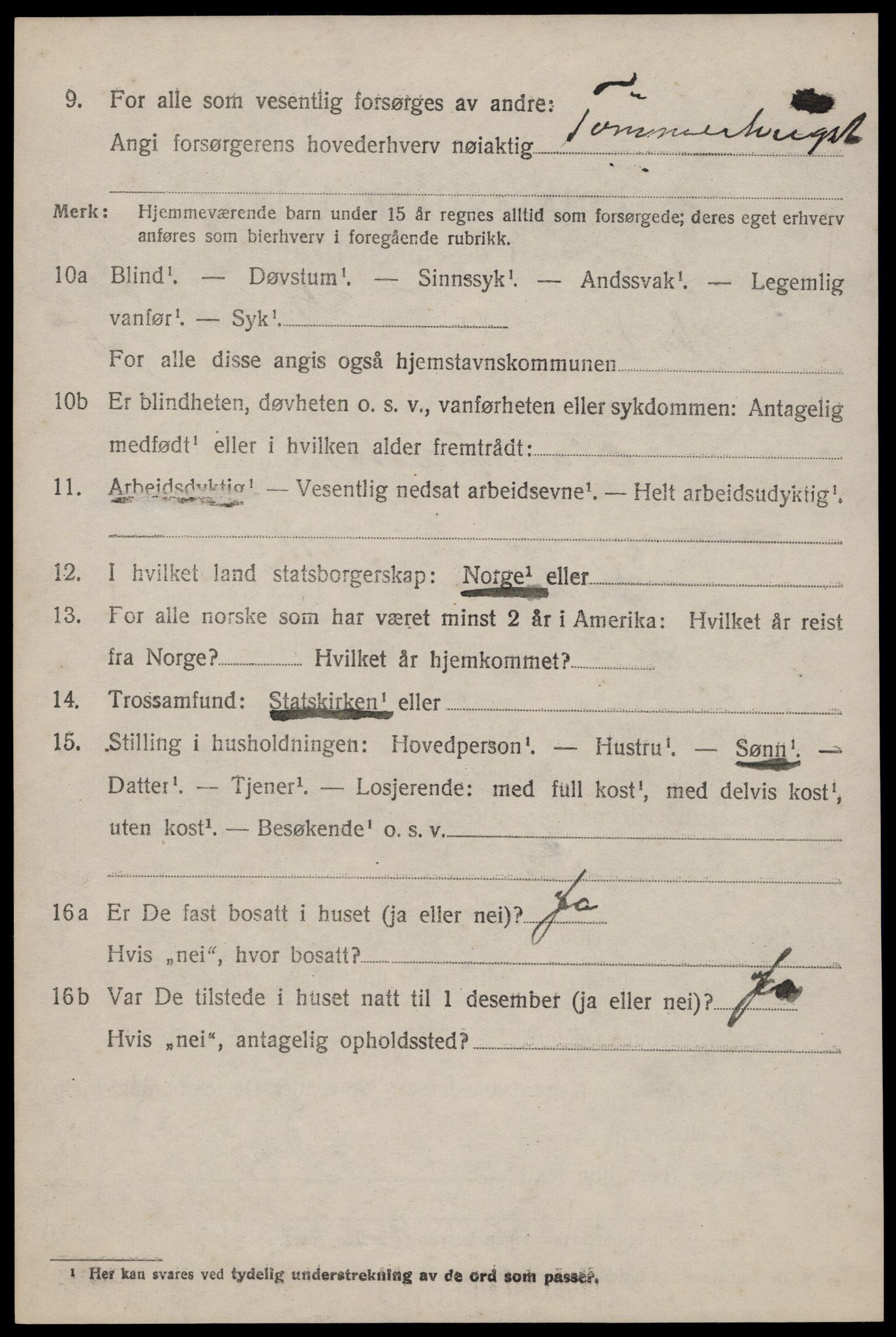 SAKO, 1920 census for Kviteseid, 1920, p. 2974