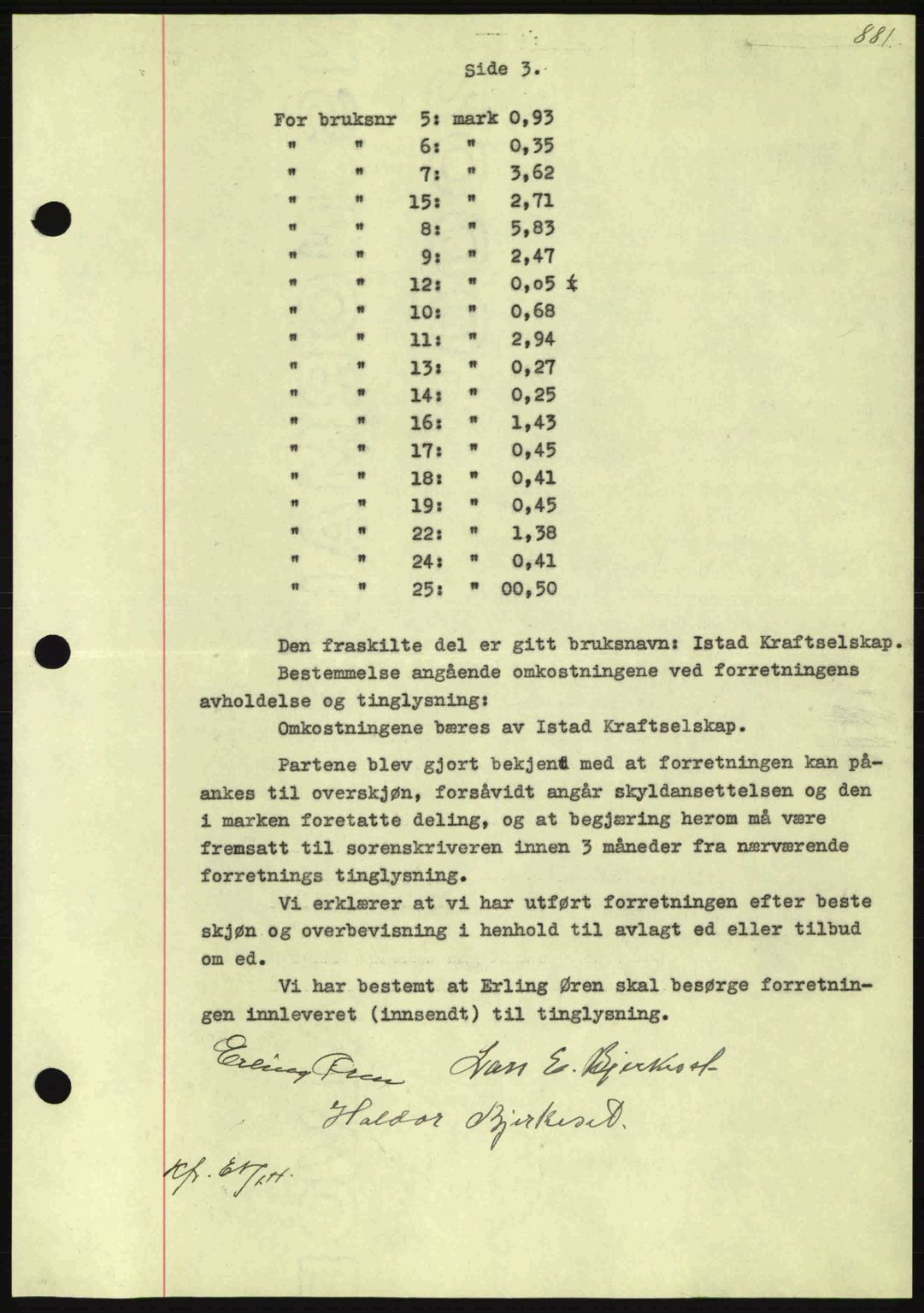 Nordmøre sorenskriveri, AV/SAT-A-4132/1/2/2Ca: Mortgage book no. A86, 1939-1939, Diary no: : 2124/1939