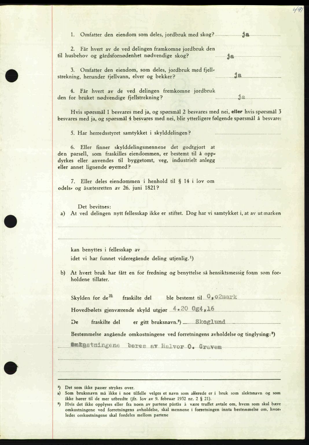 Nordmøre sorenskriveri, AV/SAT-A-4132/1/2/2Ca: Mortgage book no. A110, 1948-1949, Diary no: : 144/1949