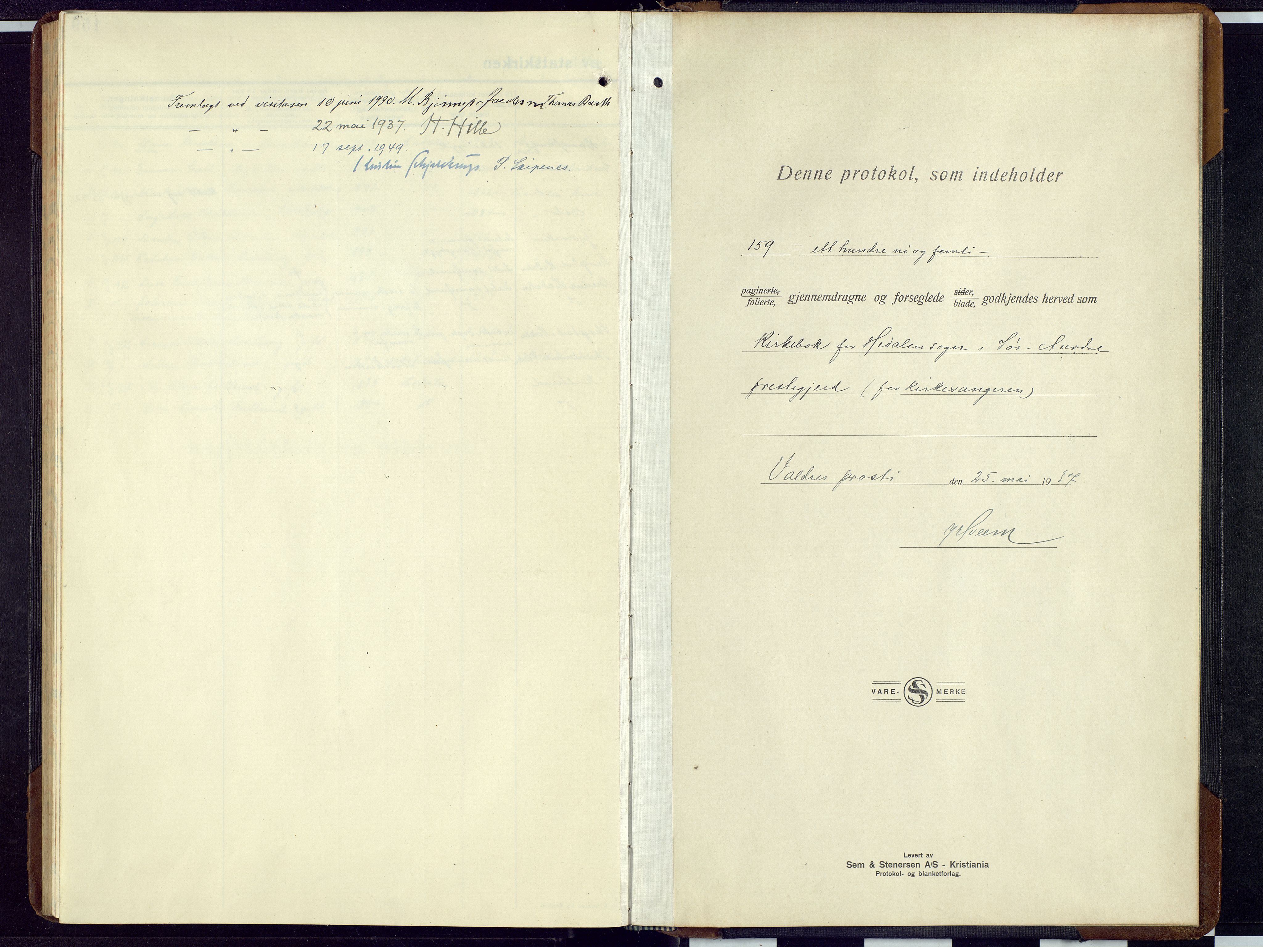 Sør-Aurdal prestekontor, SAH/PREST-128/H/Ha/Hab/L0012: Parish register (copy) no. 12, 1924-1956