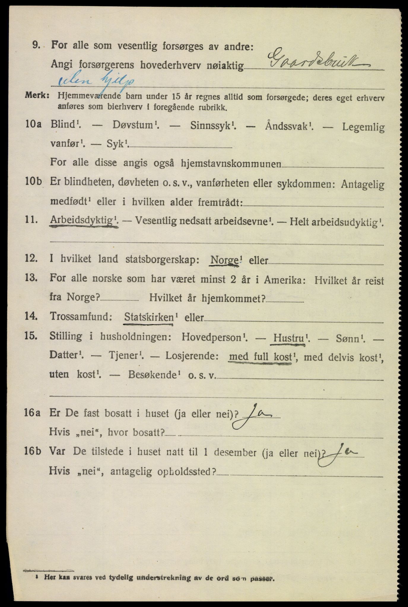 SAH, 1920 census for Fåberg, 1920, p. 7345