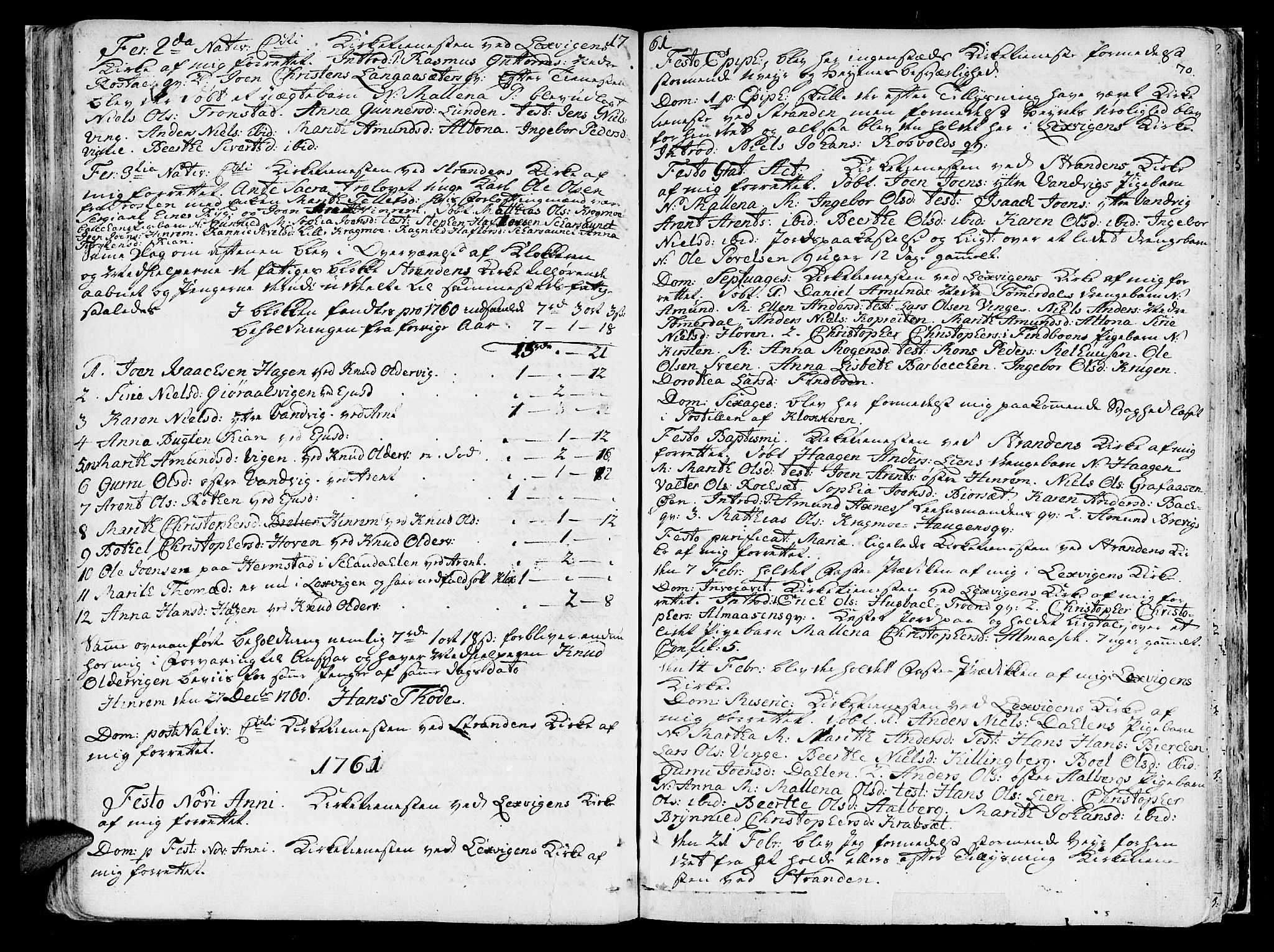 Ministerialprotokoller, klokkerbøker og fødselsregistre - Nord-Trøndelag, SAT/A-1458/701/L0003: Parish register (official) no. 701A03, 1751-1783, p. 70