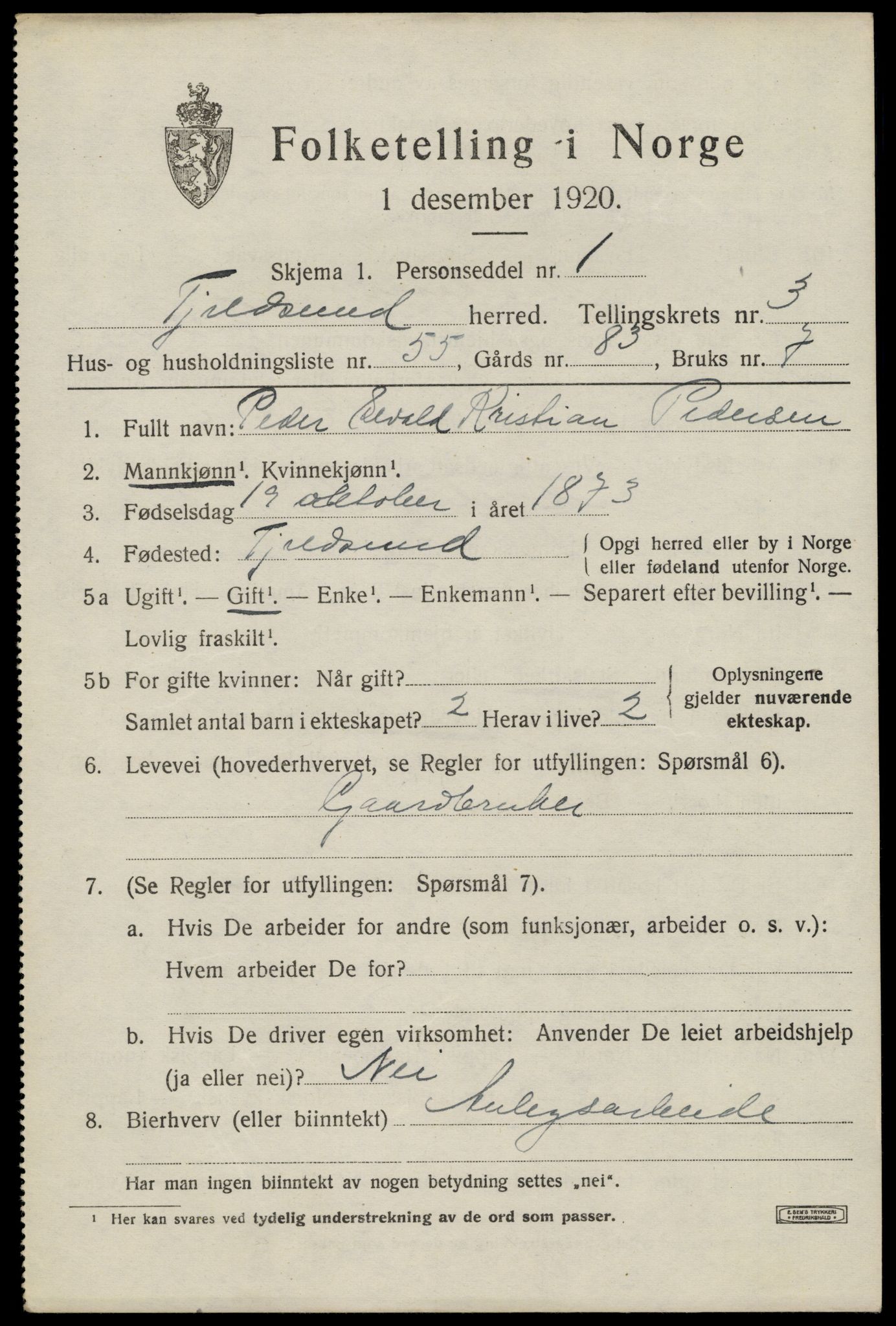 SAT, 1920 census for Tjeldsund, 1920, p. 2278