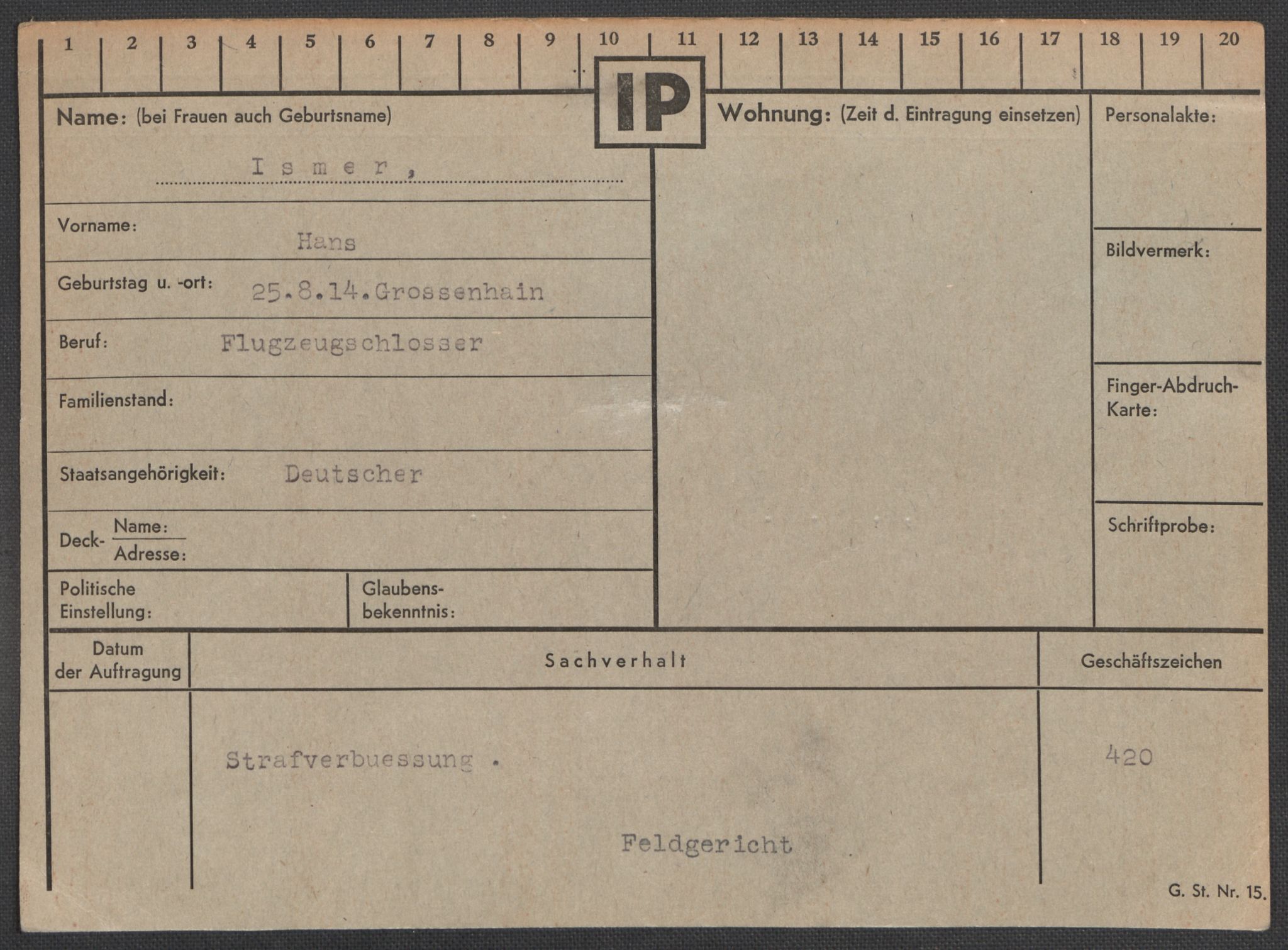 Befehlshaber der Sicherheitspolizei und des SD, AV/RA-RAFA-5969/E/Ea/Eaa/L0005: Register over norske fanger i Møllergata 19: Hø-Kj, 1940-1945, p. 195