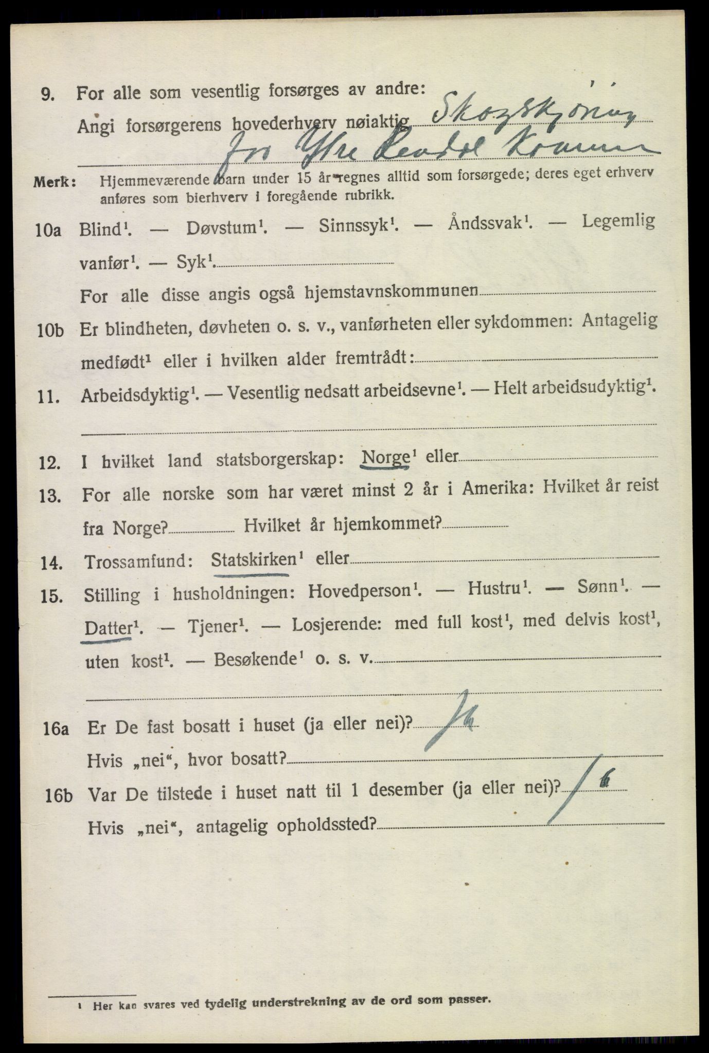 SAH, 1920 census for Ytre Rendal, 1920, p. 2936
