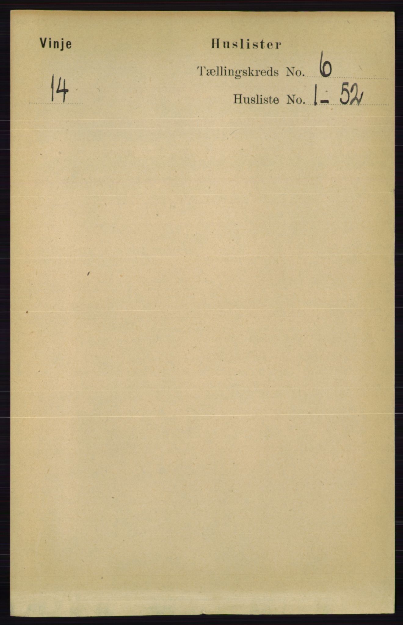 RA, 1891 census for 0834 Vinje, 1891, p. 1356