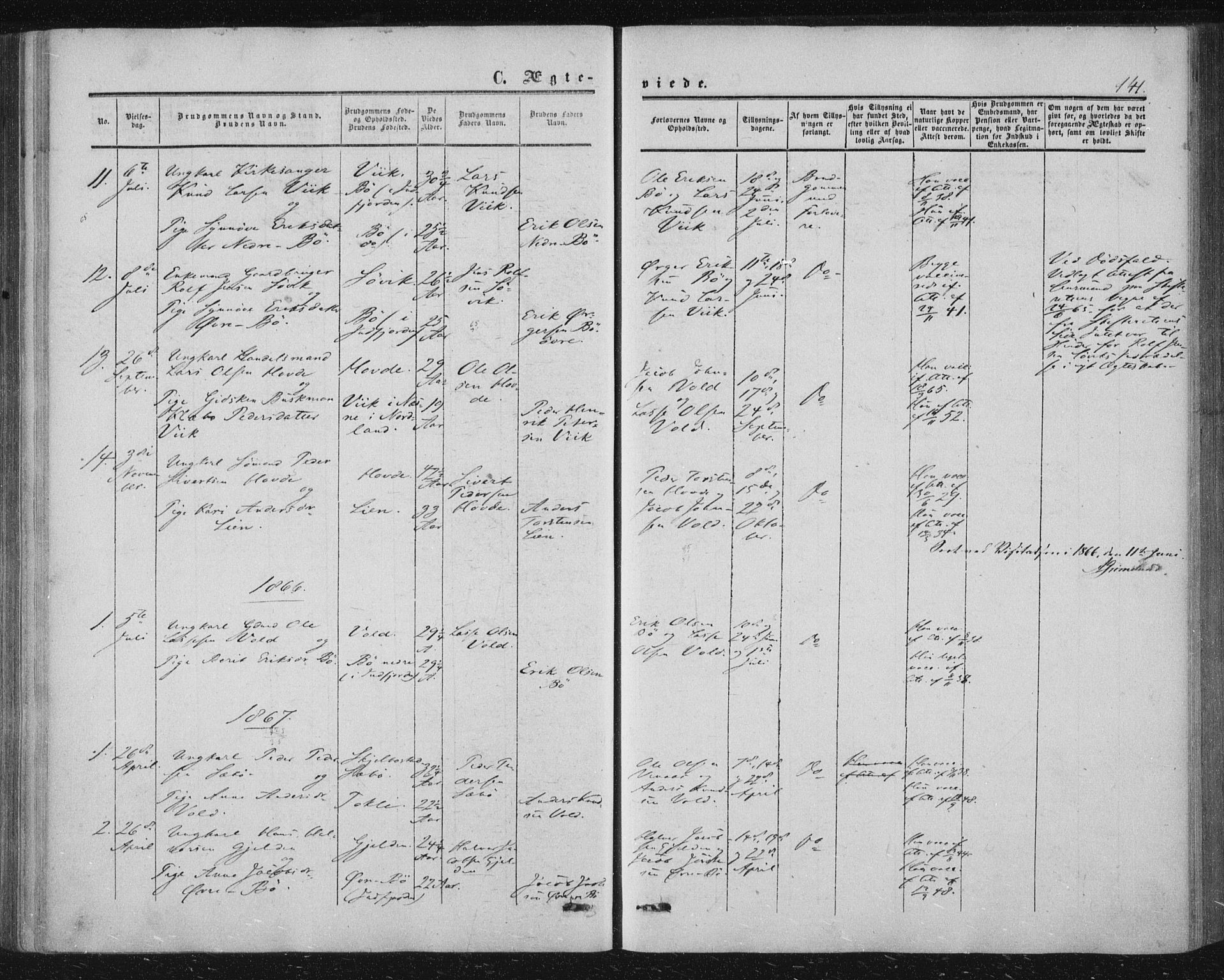 Ministerialprotokoller, klokkerbøker og fødselsregistre - Møre og Romsdal, AV/SAT-A-1454/543/L0562: Parish register (official) no. 543A02, 1854-1884, p. 141