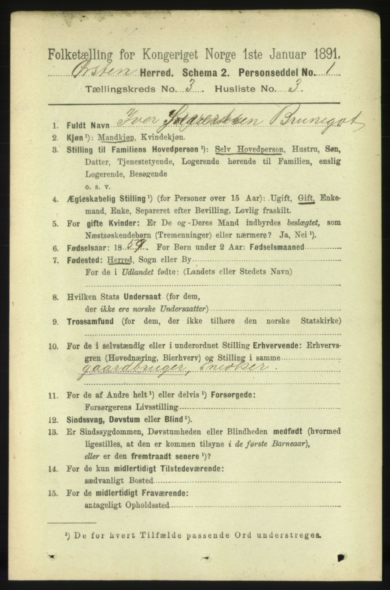 RA, 1891 census for 1520 Ørsta, 1891, p. 1222