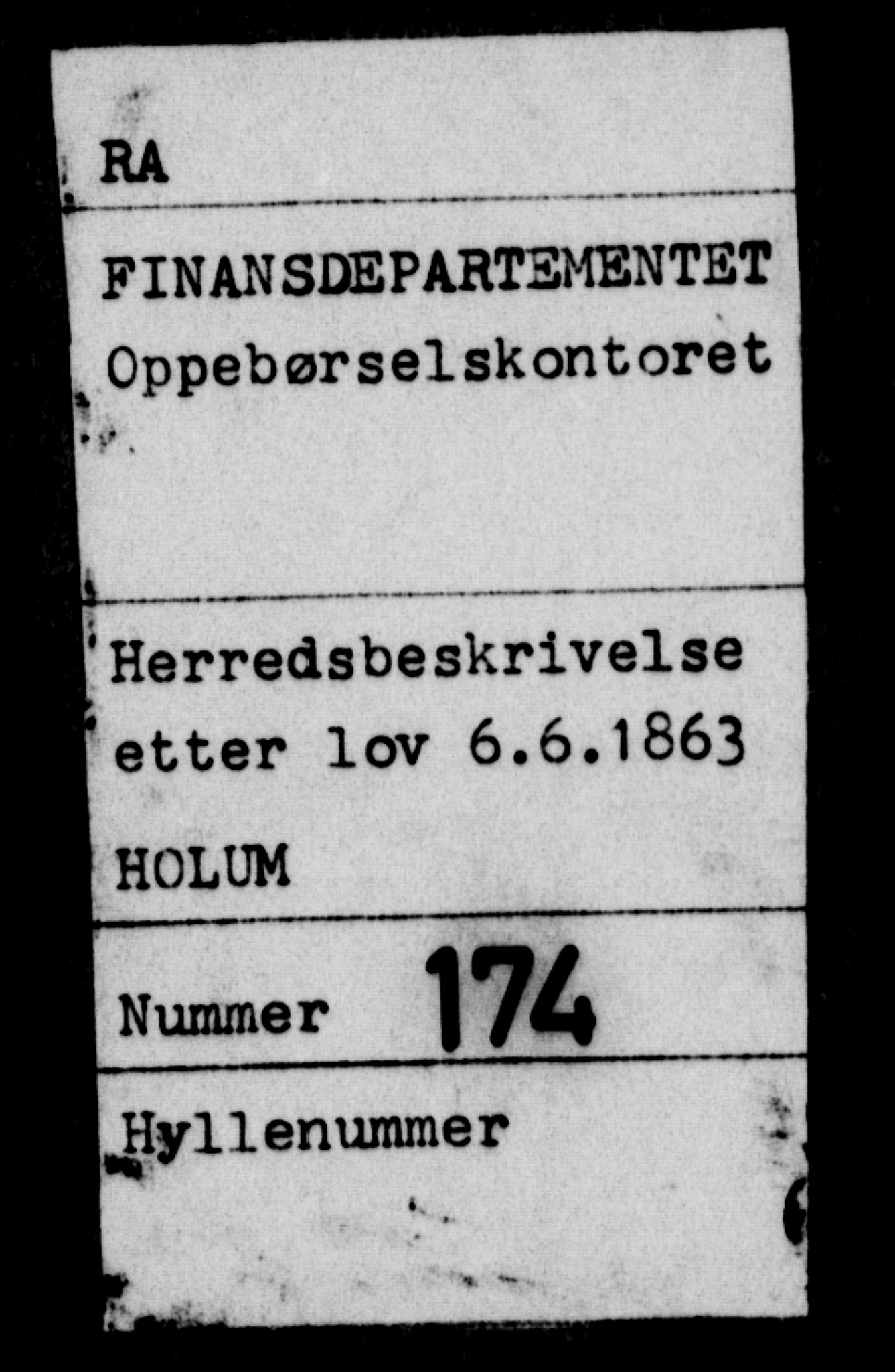 Matrikkelrevisjonen av 1863, AV/RA-S-1530/F/Fe/L0174: Holme, 1863