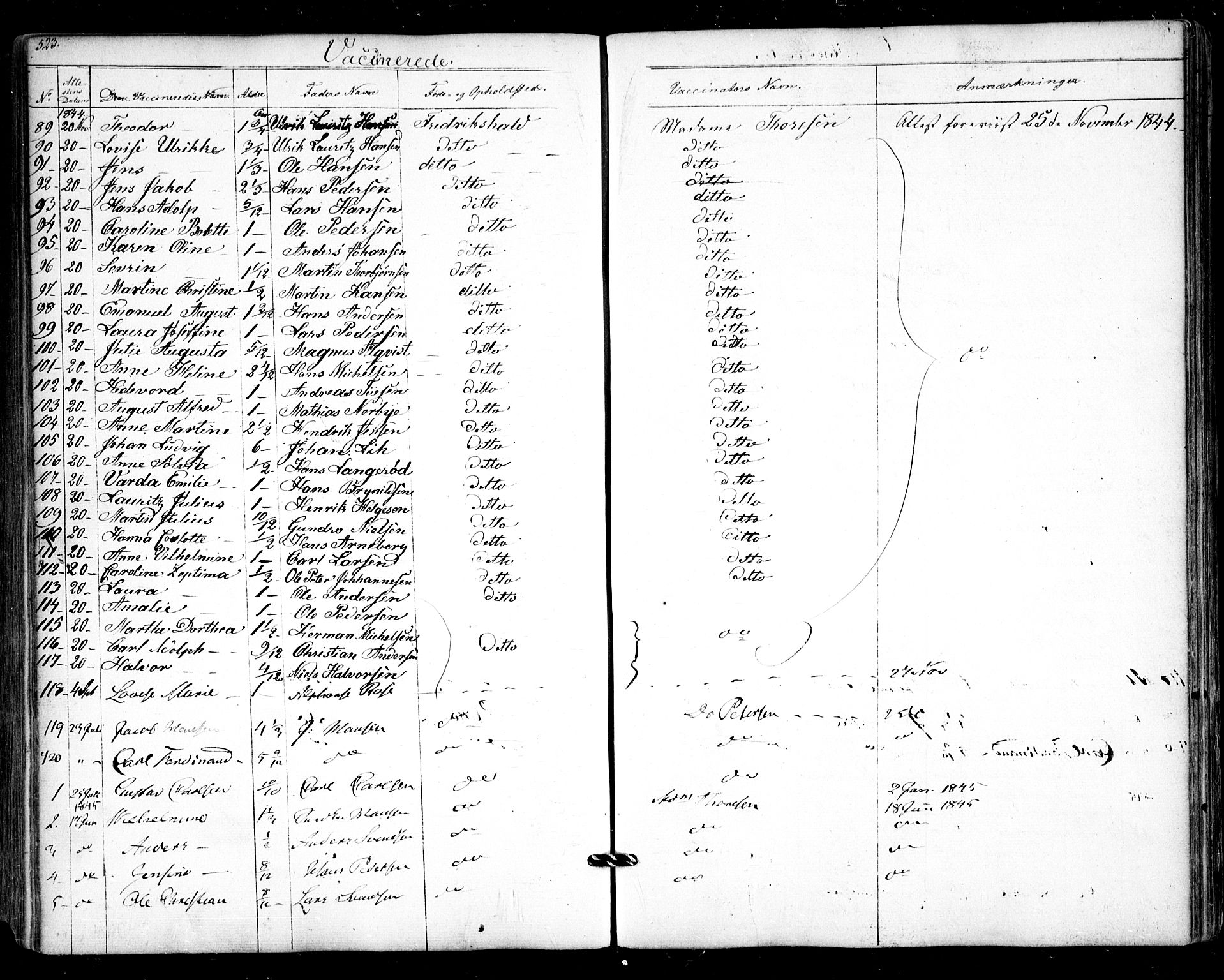 Halden prestekontor Kirkebøker, AV/SAO-A-10909/F/Fa/L0006: Parish register (official) no. I 6, 1845-1856, p. 523