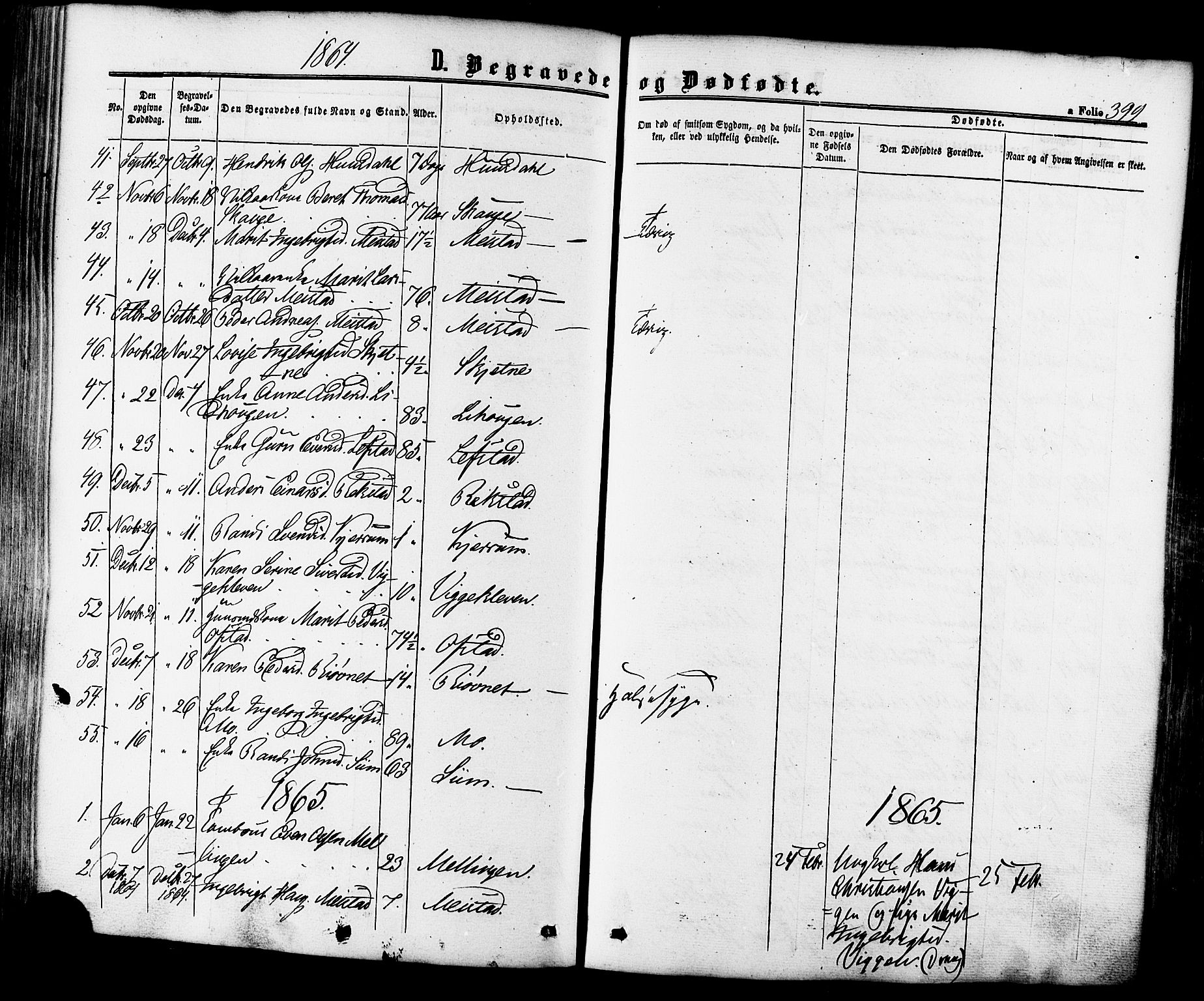 Ministerialprotokoller, klokkerbøker og fødselsregistre - Sør-Trøndelag, SAT/A-1456/665/L0772: Parish register (official) no. 665A07, 1856-1878, p. 399