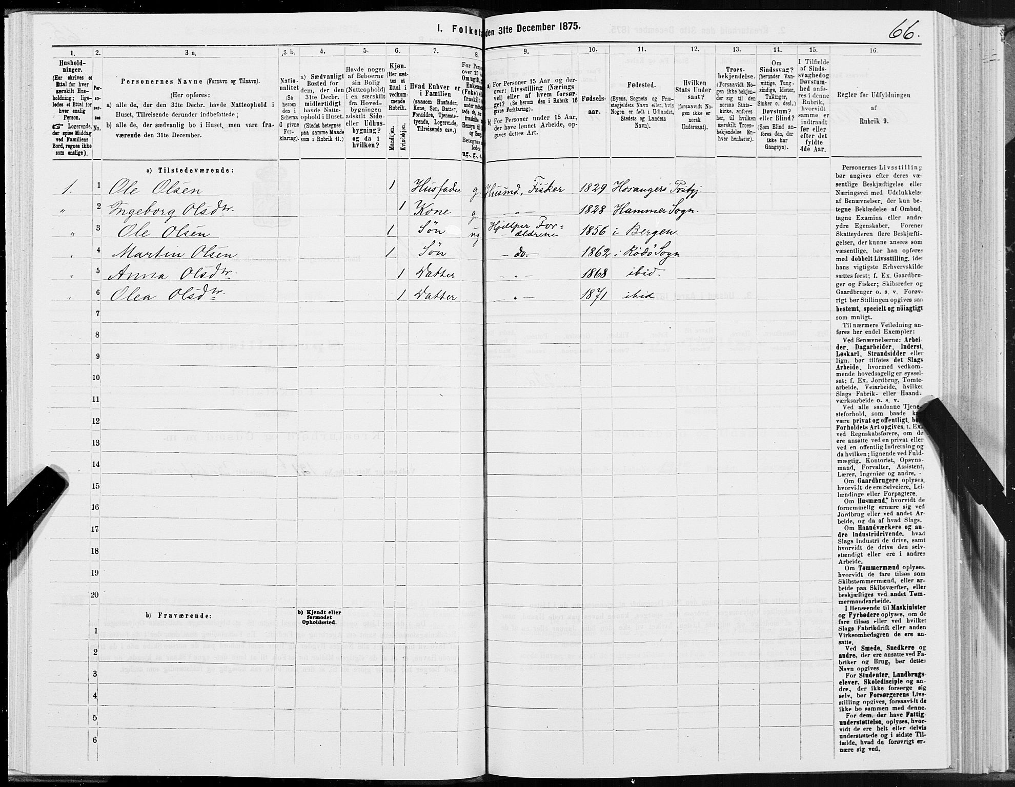 SAT, 1875 census for 1836P Rødøy, 1875, p. 2066