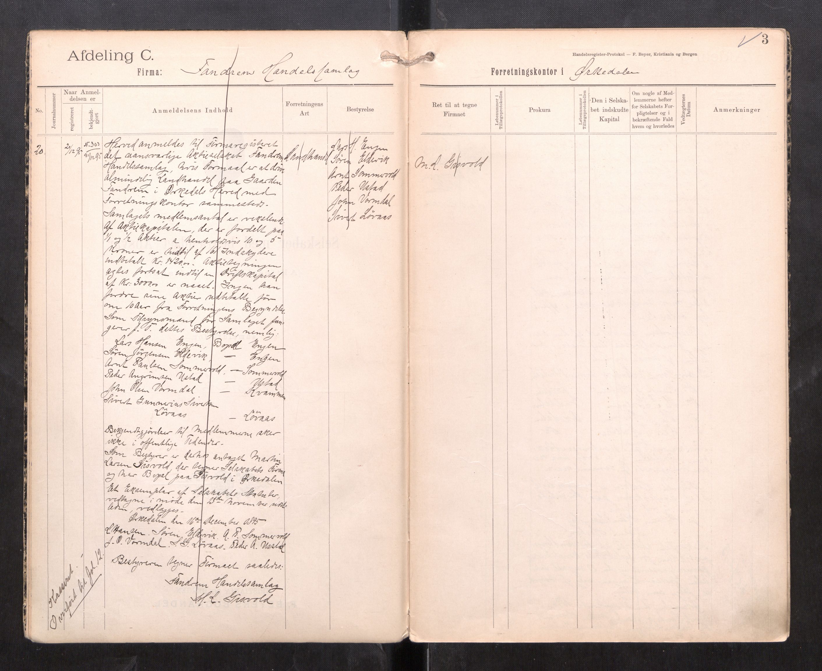 Orkdal sorenskriveri, AV/SAT-A-4169/2/J/Ja/Jaa/L0012: Firmaregister C, 1895-1911, p. 4