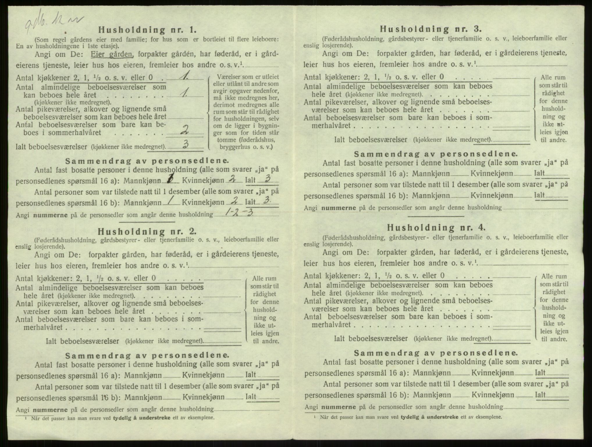 SAB, 1920 census for Borgund, 1920, p. 21